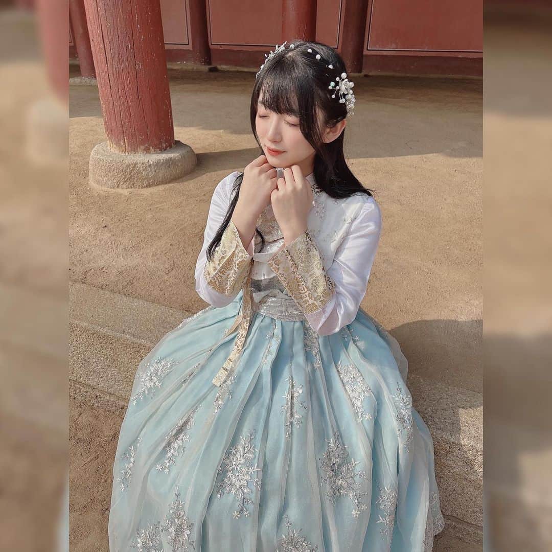 進藤あまねのインスタグラム：「한복〜❤︎"  #한복 #韓服 #ねすぐらむ」