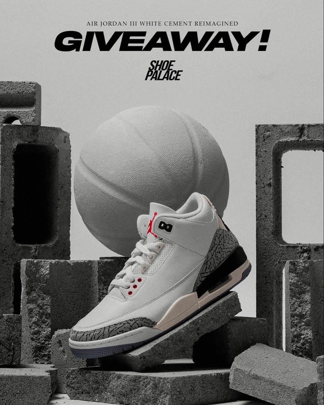 jordandepotのインスタグラム：「🚨 #GIVEAWAY CLOSED🚨   We’re giving away one (1) pair of Men’s Air Jordan 3 Retro 'White Cement Reimagined'! See instructions below to enter:   1. Like this post 2. Follow @shoepalace and @jordandepot on IG 3. Comment your shoe size and tag three friends   Giveaway is open to U.S. residents only and ends Tuesday 3.7.2023 at 7PM PST. All communication will come from @shoepalace only. The randomly selected winner will be notified via DM and will have 24 hours to respond. Good luck!  Winner: @j3an0」