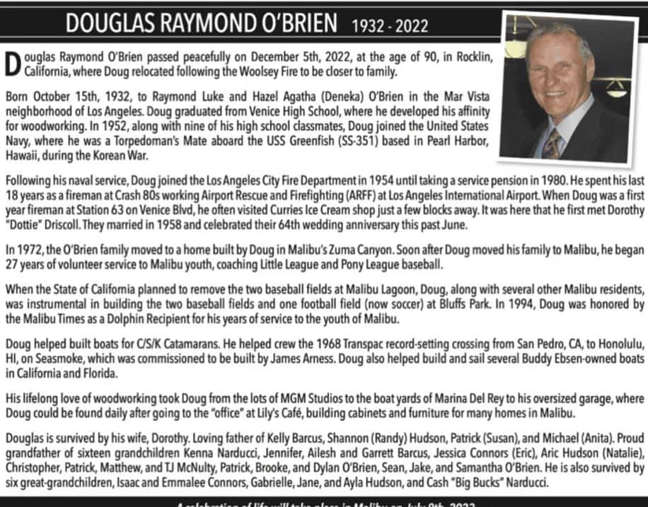 チャド・ロウさんのインスタグラム写真 - (チャド・ロウInstagram)「Had the opportunity to gather with a bunch of old teammates, and kids I grew up with, to honor the memory of our incredible coach, Doug O’Brien. Mr. O’Brien was a humble, sturdy, retired Navy veteran, and a retired fireman who helped shape all of our lives. He coached Malibu Little League for 27 years. But, he was more than just a coach, he was, in many ways, a father figure to all of the kid’s fortunate enough to play for him. He died peacefully at the age of 90. What a life!  (See us then and now!)   My condolences to his extended family. His legacy will always live on. 🙏🏼」3月5日 8時12分 - ichadlowe