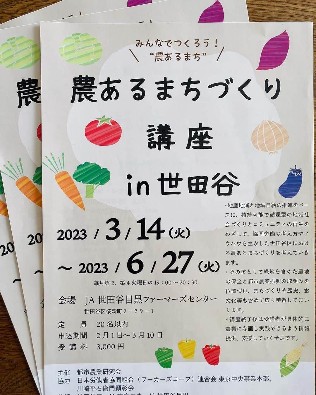 小谷あゆみのインスタグラム：「農あるまちづくり講座が世田谷で3/14〜始まりまーす♪１０回コースでなんと３０００円。区民外も歓迎。作る喜び→安らぐ暮らし、農ライフ楽しく学びませんか。受講募集中です　#家庭菜園　#ガーデニング　#野菜作り　市民にとって農ライフはお花育てたりお庭を彩るwellbeing♡ ameblo.jp/ayumimaru1155/…」