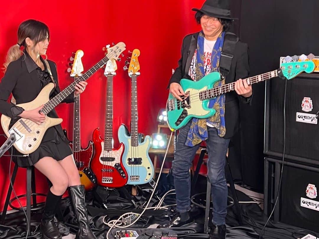 日野賢二のインスタグラム：「Working w/other Bassist Part 2:Rina,Kazui,Rayji ^_^BBQw/Yoshi,Kazui&John my 弟子ブラザーズ^_^！！元弟子^_^」