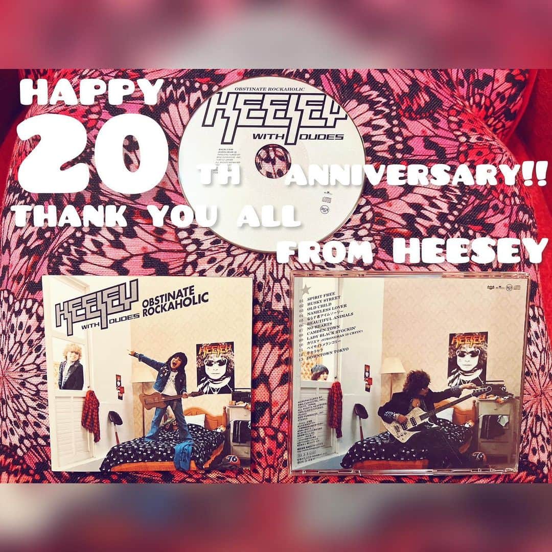 広瀬"HEESEY"洋一さんのインスタグラム写真 - (広瀬"HEESEY"洋一Instagram)「今日であの日から20年‼︎ 2003年3月5日に、HEESEY WITH DUDESとしての1stアルバム『OBSTINATE ROCKAHOLIC』をリリースしました。その1ヶ月前にリリースしたシングル同様、当時はプレッシャーを感じなから始動し短命に終わったHWDでしたが、60歳秒読みの今、自分で自分の「ソロ20周年」を心から祝ってあげることが出来る心境になりました。  ずっと応援してくれているミナサマ、本当にどうもありがとうございます。 これからもよろしくお願いします。」3月5日 17時01分 - heesey0419