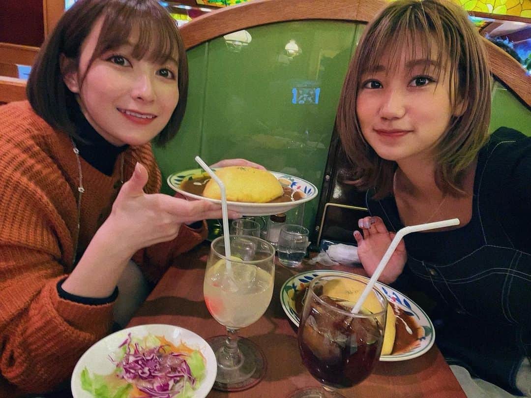 紺野栞のインスタグラム：「結衣ちゃんとオムオム🍳💛」