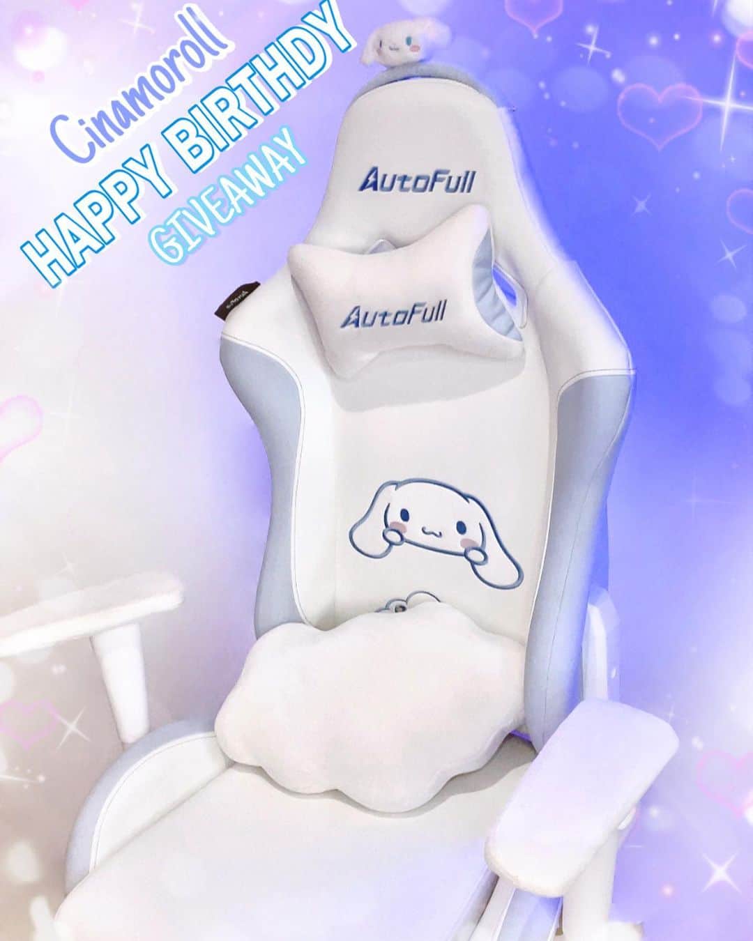 せら☆こすさんのインスタグラム写真 - (せら☆こすInstagram)「Cinnamoroll's birthday celebration GIVEAWAY🔷   Wahhh😍 💕 To celebrate Cinnamoroll's birthday, the gaming chair company Autoful will give away a Cinnamoroll gaming chair ($399) to 2 person🥹💕I use it too😍💕   The white color makes it easy to match with any room, and the cute design makes it a great gift for your lover🥹💕 so try your luck🥹💕💕yeay💕   🟦🟦How to participate 🟦🟦    1. Follow @autofull_official  and my cosplay account  @seracoss  ⏩ and don't forget to "like" this post👌🏻🥹haha💕    2. Tag your friends  in the comments And single comment 🥹 ⏩ Fake accounts and official accounts are excluded  🌸 Participation is not compulsory, but if you win, you'll be lucky 🥹💕let me know too 😆💕  ⏳entry end is     April 11st✨✨    Winners will receive a DM directly from the official Autofull.  If you receive a DM from a fake account, please do not reply🥹🙏🏻    Good luck everyone 🥰🟦🟦 . . . . #autofull #giveaway #giveawaytime #cinnamonrolls #cinamoroll #cinamorollbirthday #animecosplay #animegirl #animelover」3月5日 18時47分 - seracoss