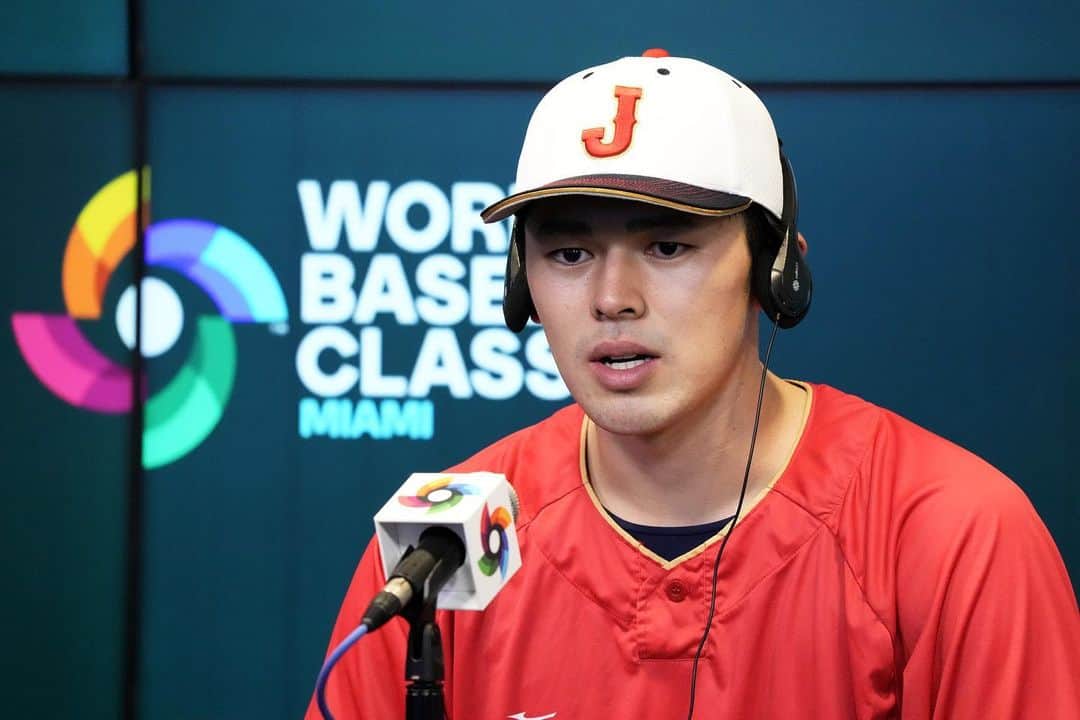 のインスタグラム：「20日、決勝ラウンドの会場となるアメリカ・フロリダ州マイアミのローンデポ・パークで前日練習を実施。準決勝メキシコ戦は明日21日8時（日本時間）プレイボールです！  #侍ジャパン #WorldBaseballClassic 栗山英樹 #佐々木朗希 #中野拓夢 #周東佑京 #今永昇太 #宇田川優希 #山﨑颯一郎 #宮城大弥」