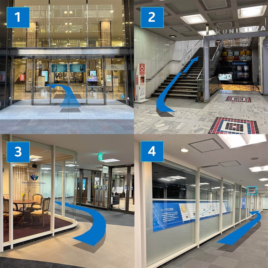 インテル Japanのインスタグラム：「🎪 インテル® Blue Carpet Fes 2023 の特設会場には、以下の手順でお越しください。  1：東京・千代田区丸の内 3-1-1 国際ビルの正面玄関から左奥の階段へ 2：階段で2階へ 3：2階の「Garuda Orient Holidays」と「SEIKO」ショップの間を直進 4：左手に見える「Intel」の看板が目印です」