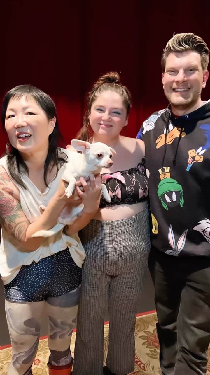マーガレット・チョーのインスタグラム：「BIG TIME TALENT! Thank you Meg and Justin for joining me last night at @largolosangeles ✨ @megsstalter @justinmartindale」