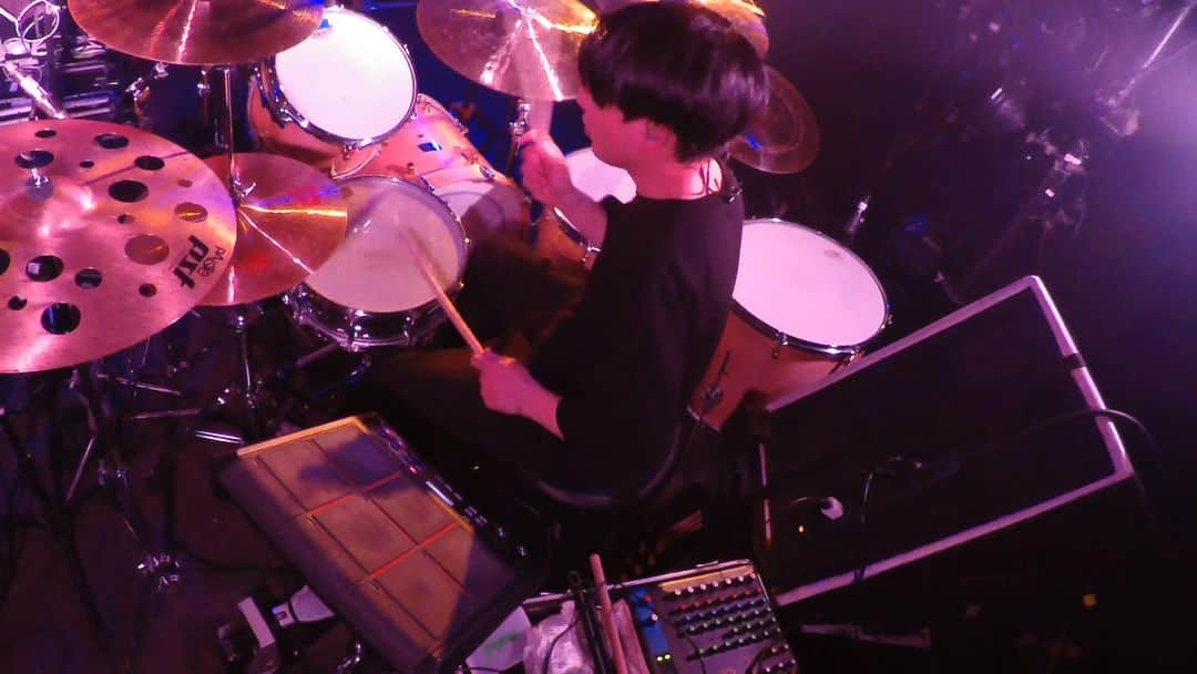 山本晃紀のインスタグラム：「Image Game - LITE at Shibuya La.mama  #LITE #liteband #drumcam #drumstagram #ドラムカメラ #canopus #paiste #LERNI #👾#Imagegame」