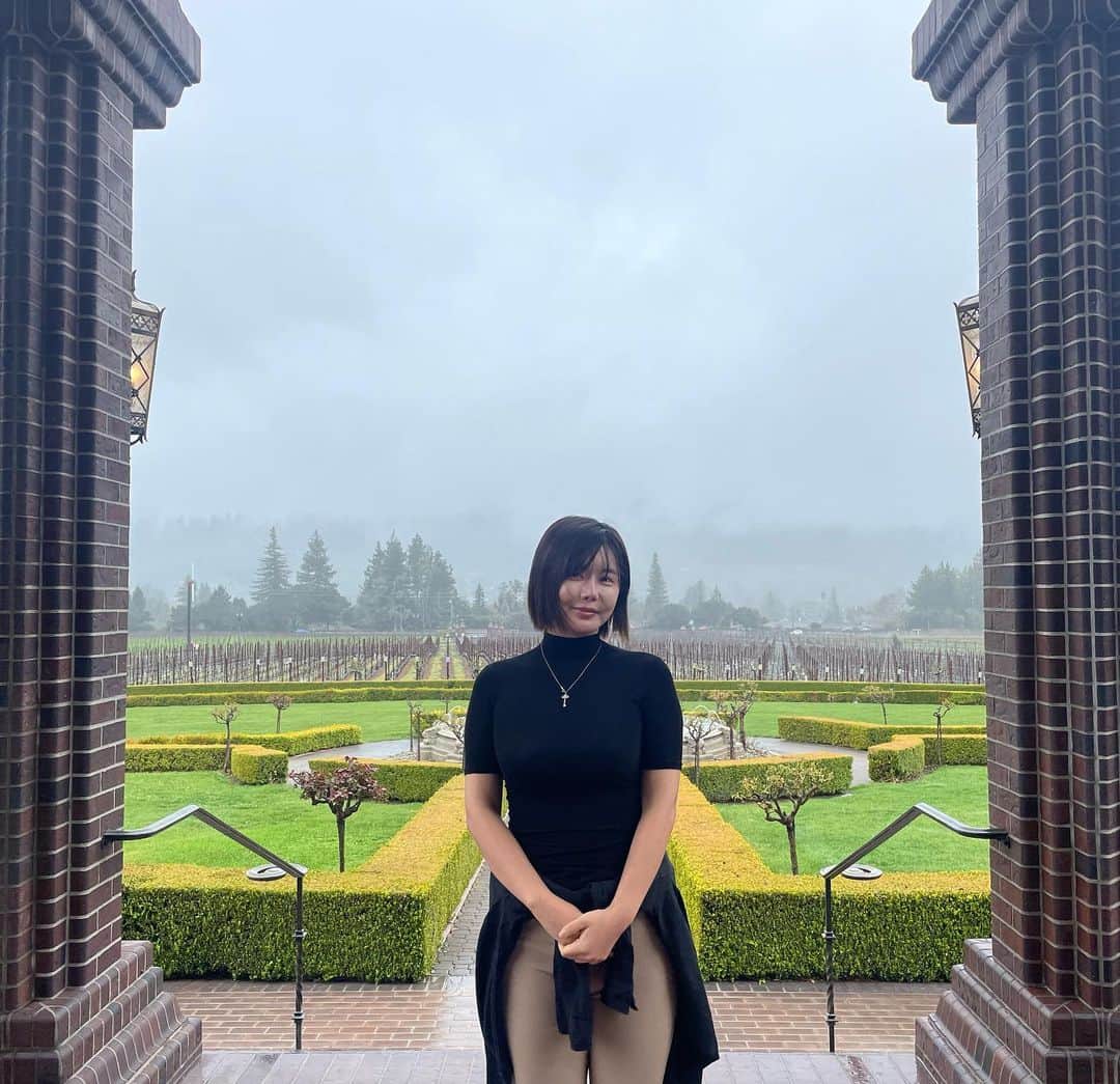 リュ・ジヘのインスタグラム：「#🇺🇸 춥고 배는 부르고 난 거의 안 마심ㅠ(배불러서 채한 듯)  맛없지 않음 립이나 찐한양갈비 페어링 하면  맛있을 거 같은 느낌!  #소노마 #소노마와이너리 #미국삶기록 #산호세 #새너제이 #베이에리아 #실리콘밸리류찌」