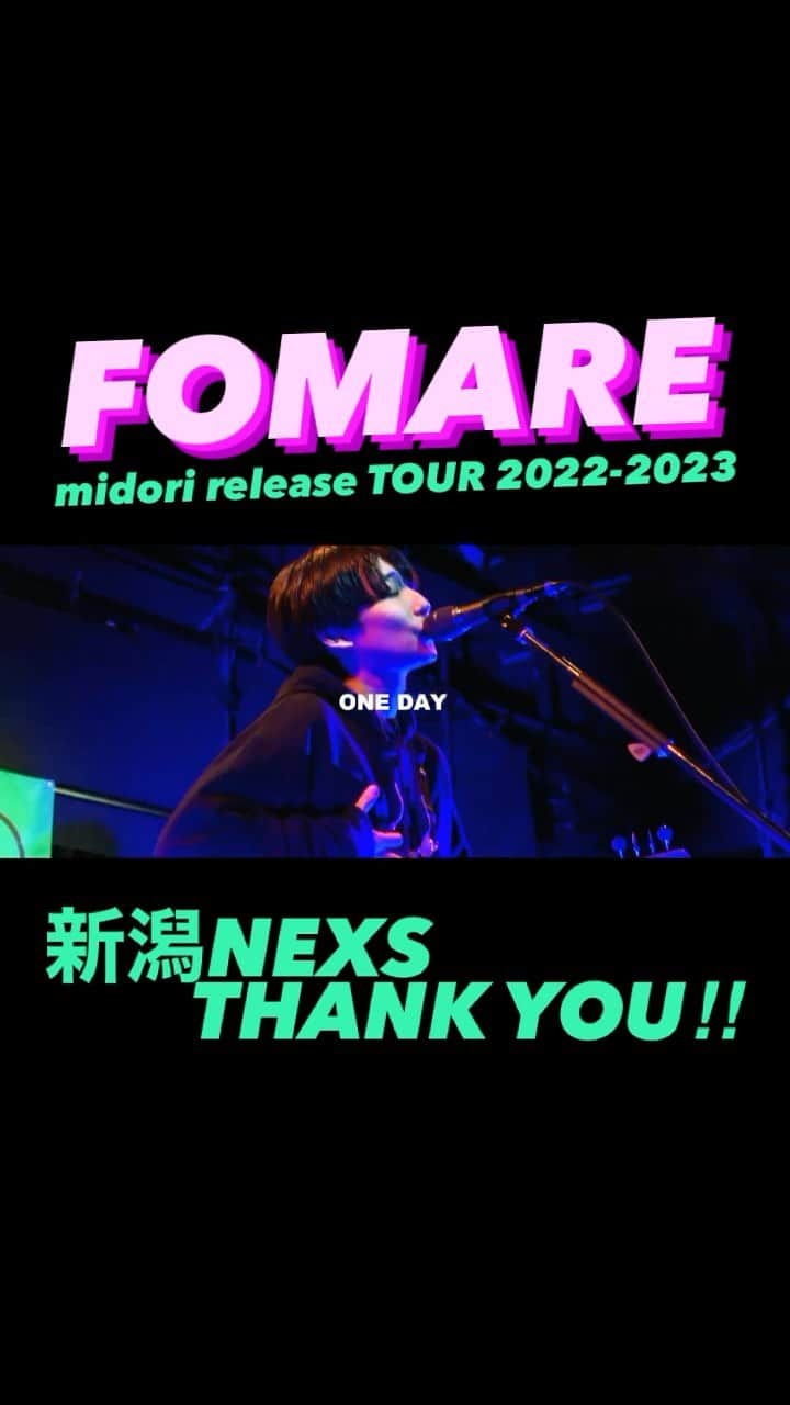 FOMAREのインスタグラム：「【🌊🌊TOUR MOVIE…🌊🌊】  『midori release tour 2022-2023』  2023.3.5 NIGATA NEXS ONEMAN‼︎  😍💔🤕  film by @tomakamimura」