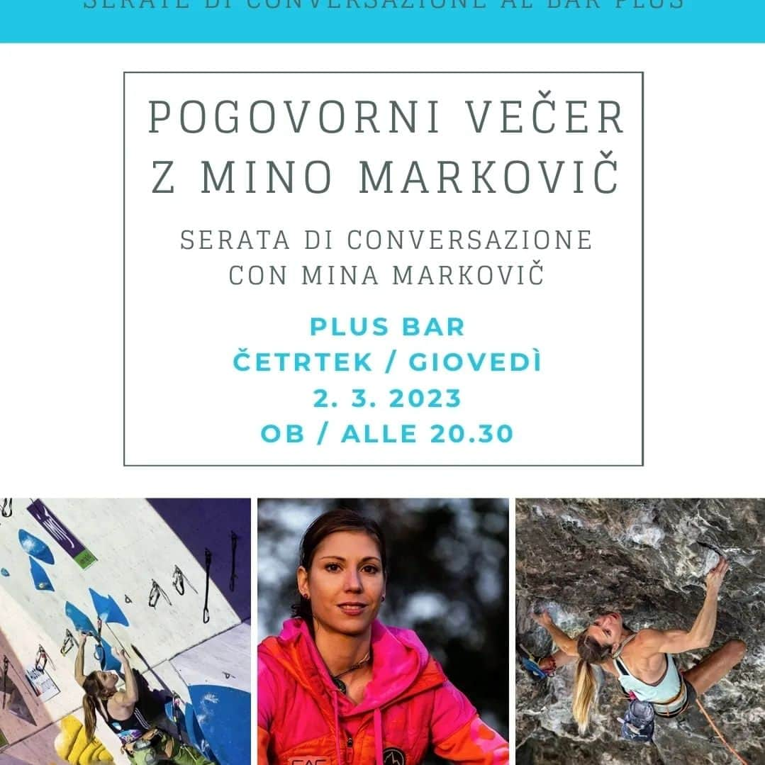 ミナ・マルコヴィッチのインスタグラム：「'Evening talk' season opened @plusclimbing.  In home and warm environment we discussed about my climbing starts, early and main career, other questions and future path.   If you have missed it and interested to hear a story, let me know! 🙃  Thanks to all atended, @plusclimbing and @tadejgregoric for all organization and hosting.   See you on the next one!  #talk #evening_vibes #climbing #weareclimbers #foryourmountain #climbinglife #outdoorlife #dowhatisyourpassion #climbingpsychology」