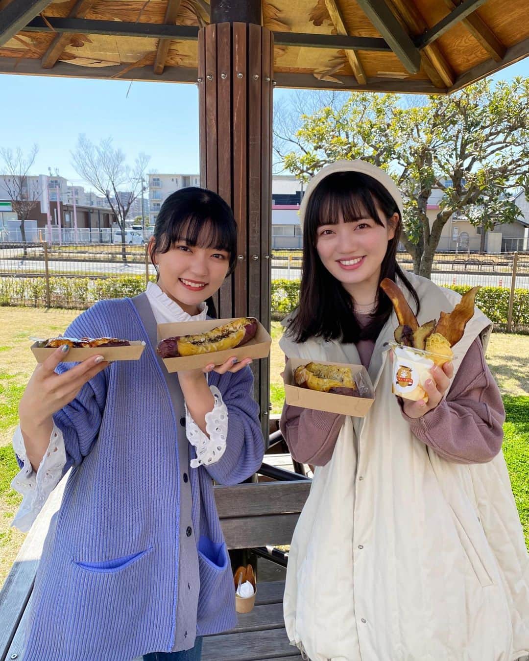 上田理子さんのインスタグラム写真 - (上田理子Instagram)「愛ちゃんとおいもに囲まれてきました🍠  甘いおいもはもちろん、 明太マヨチーズ味のおいもも めっっっちゃ美味しかった◎」3月5日 23時59分 - ueda_riko_official