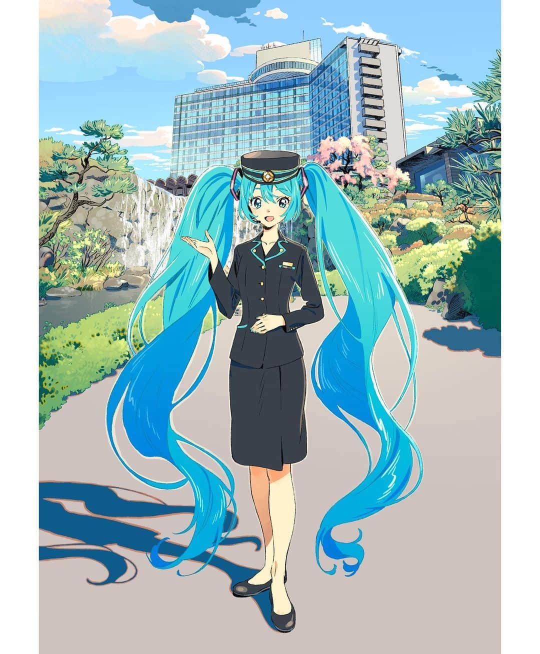 刈谷仁美のインスタグラム：「【ホテルニューオータニ×初音ミク】 制服、浴衣ミクちゃん描かせていただいてます！ https://www.newotani.co.jp/tokyo/stay/plan/miku/  #illustration #drawing #初音ミク」