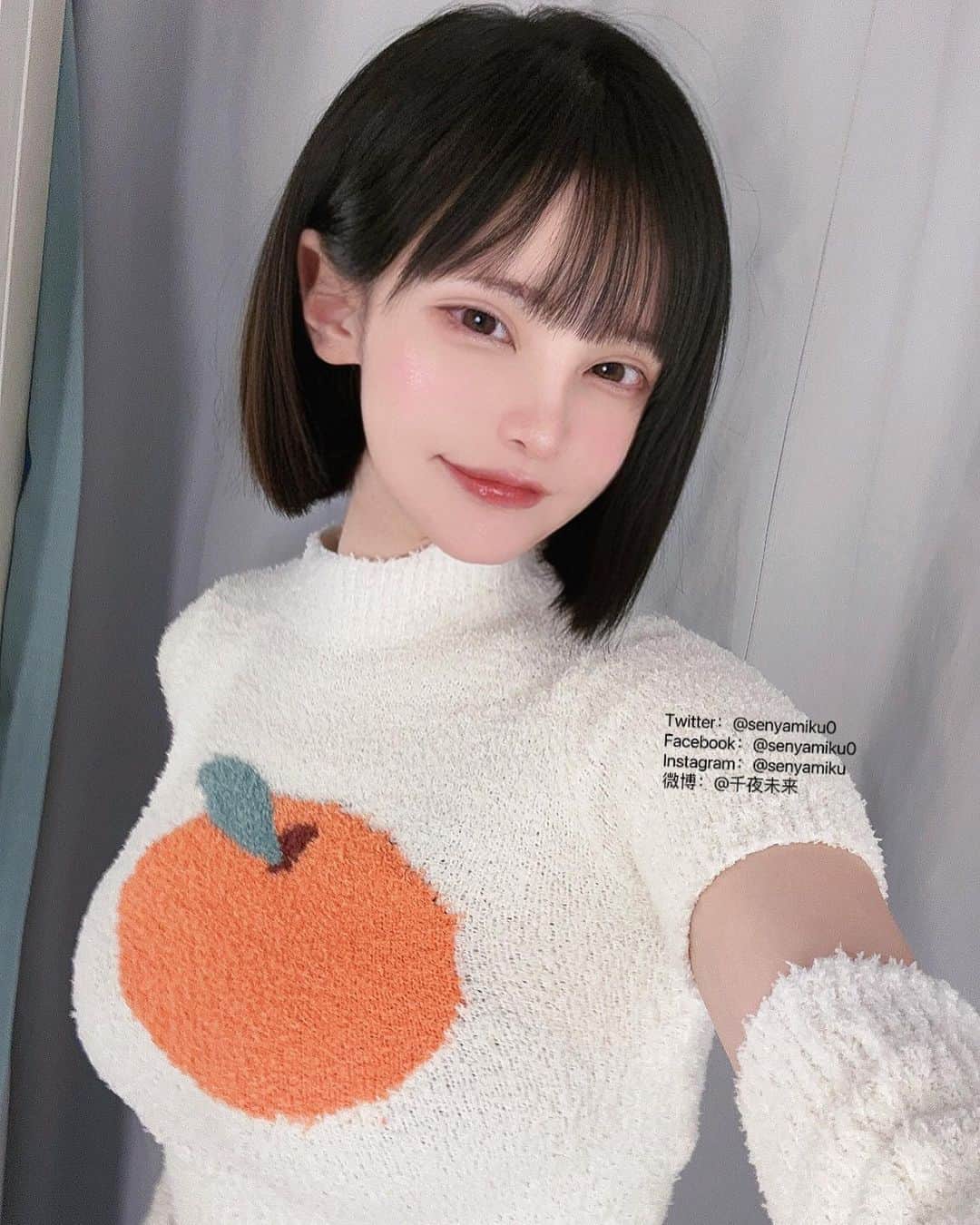 千夜未来のインスタグラム：「🍊 晚上好！こんばんは」