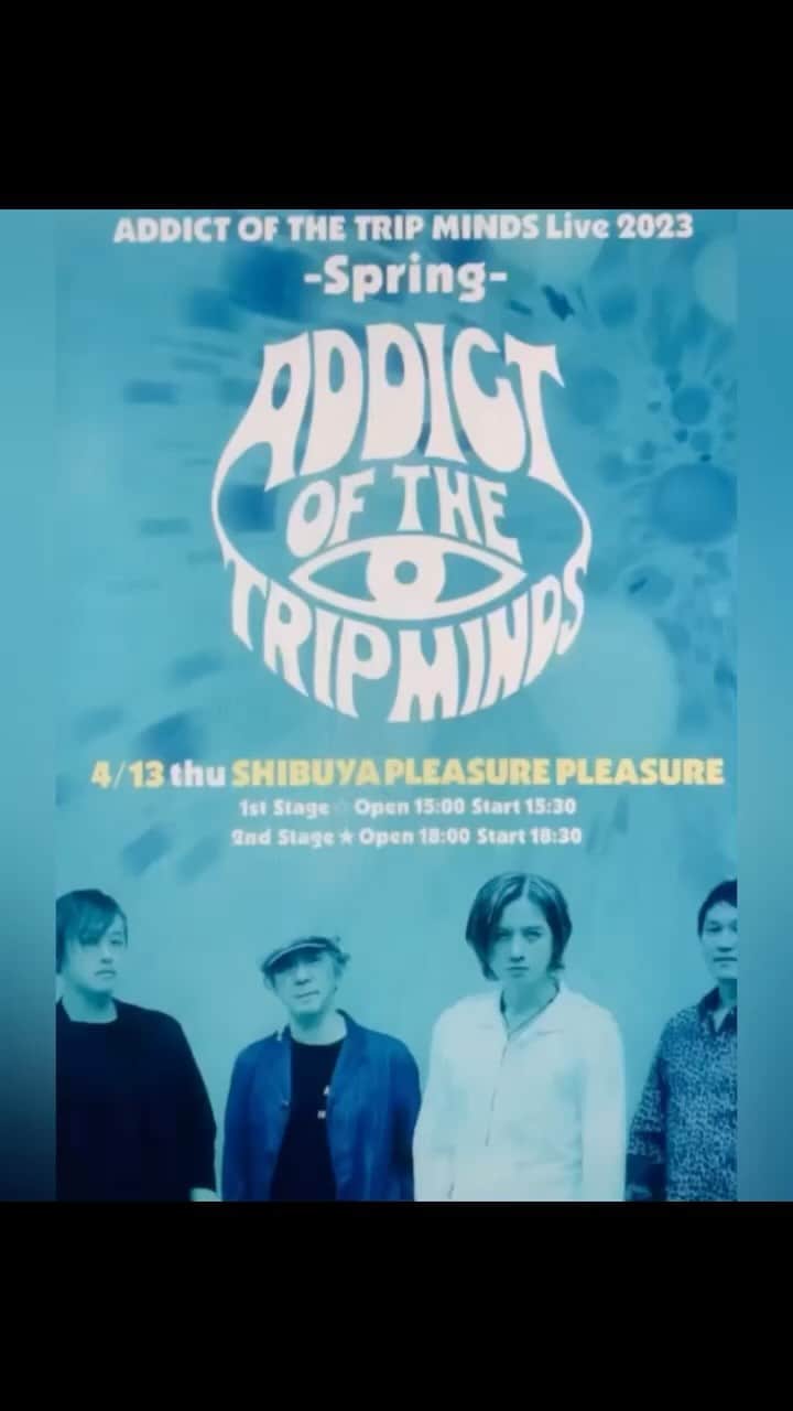 のインスタグラム：「× 2023.04.13(thu) ×  ADDICT OF THE TRIP MINDS Live  SHIBUYA pleasure pleasure  1st 15:00 open 15:30 start  2nd 18:00 open 18:30 start  ・ オフィシャル先行発売 3/12(日) 23:59まで  受付URL http://l-tike.com/aotm/  ・  渋谷 「プレジャー プレジャー」  昔は 映画館だった場所です  ADDICTが奏でる音と 場所の共鳴  人の共鳴  ・  Liveでは 人と人の体を通して 音が 会場に響き渡ります  会場の人達だけの 音になるのです  空気が変わると 音も変わるように  人も変わり 時間も変われば 曲の世界も 変わっていきます  4/13日(木) ２stage  Spring ADDICT  どのような 時空が 流れるのでしょうか  ÷  ÷  ÷  一緒に 堪能しましょう  ÷  @atripminds2021」