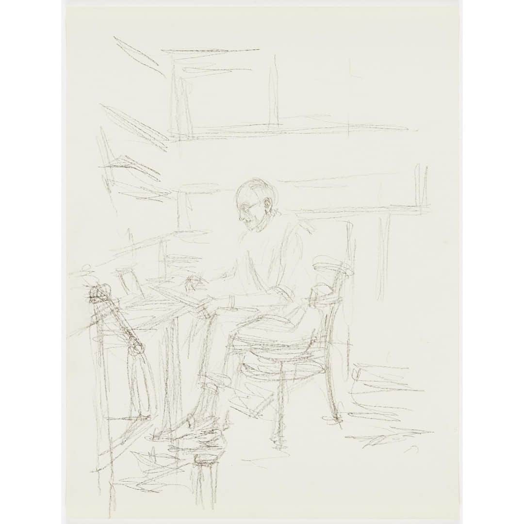 THE ROWのインスタグラム：「Alberto Giacometti; ‘Diego Écrivant dans son Atelier’, 1959」