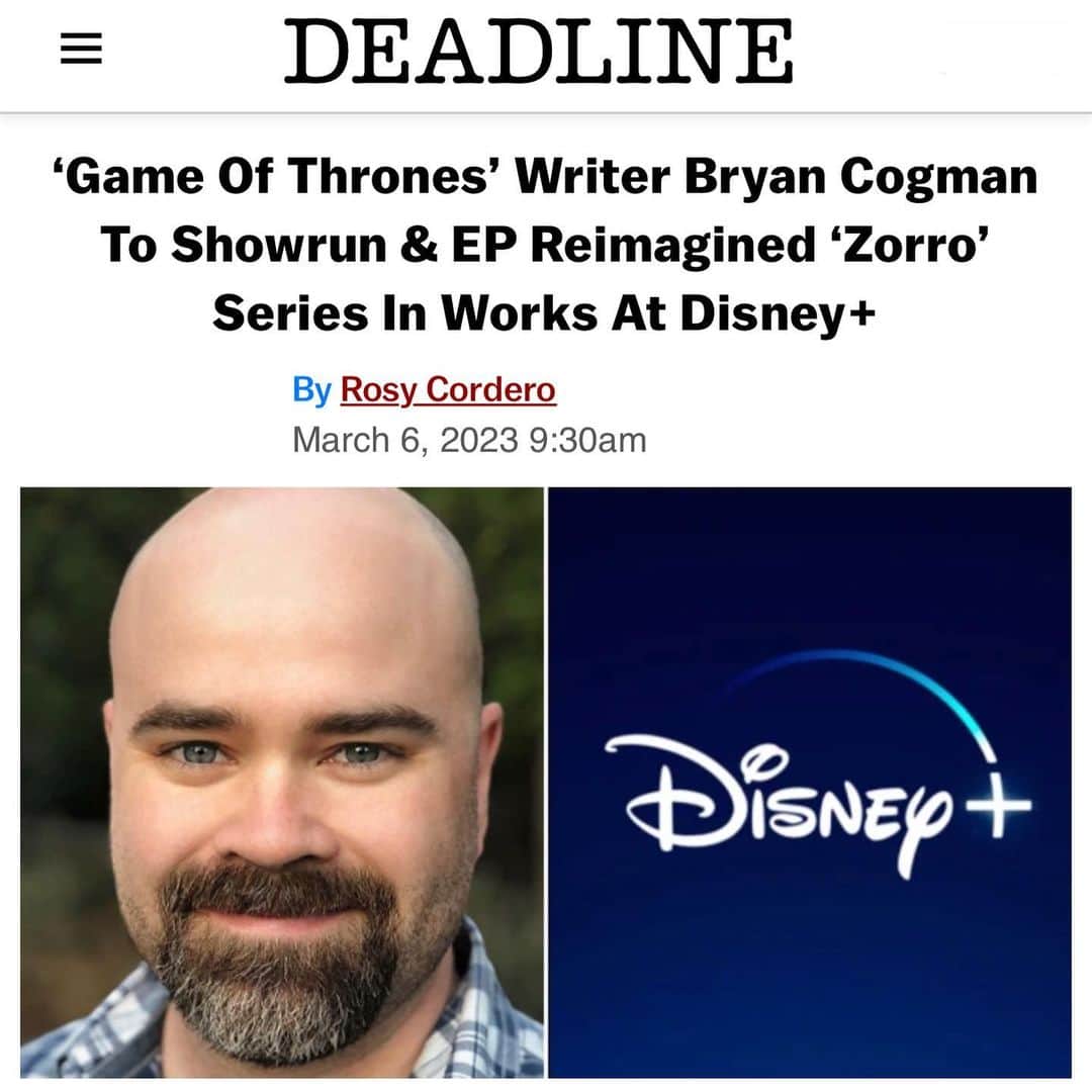ウィルマー・バルデラマのインスタグラム：「Mr. Bryan Cogman,  Bienvenido a Pueblo De Los Angeles.. to find someone that loves Zorro and our culture as much as I do is a true gift.   “Zorro fought us, now so will we.“  Our story told in the past, but a symbol we need now more than ever. #DisneyZorro」
