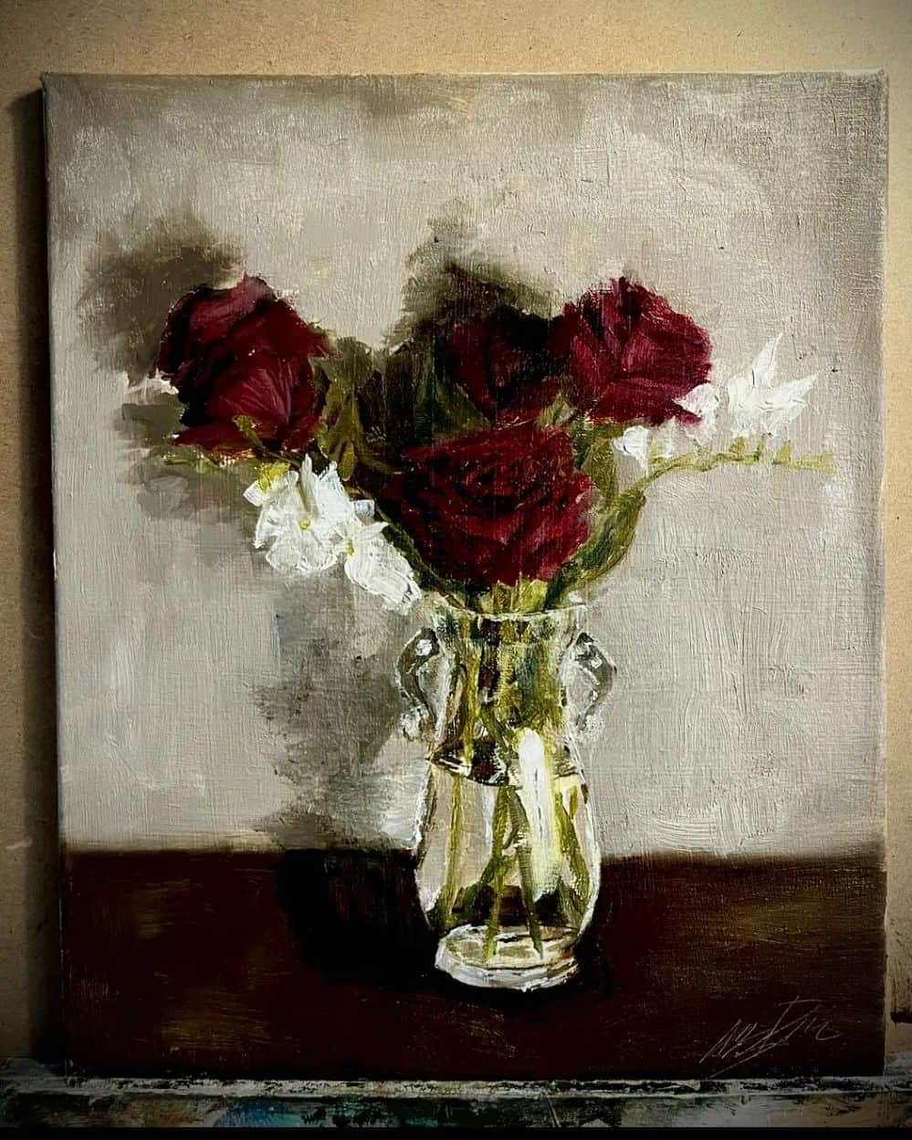 Stray Kidsさんのインスタグラム写真 - (Stray KidsInstagram)「red roses oil painting #hyunpic #oilpainting」3月7日 18時17分 - realstraykids