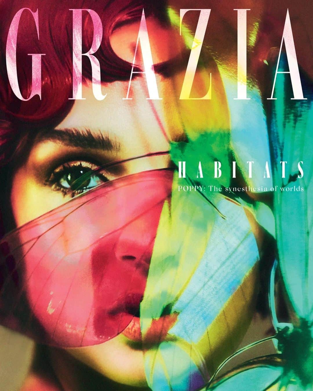 のインスタグラム：「🌱 the synesthesia of worlds via @grazia   Thank you  CREATIVE DIRECTION: DANÉ STOJANOVIC PHOTOGRAPHY: KRISTIAN SCHULLER PHOTOGRAPHY CREATIVE DIRECTION: PEGGY SCHULLER FASHION DIRECTION: ANNA CASTAN EXECUTIVE PRODUCER: JEAN-MARC MONDELET HAIR: BEN MIGNOT MAKEUP: RUBY MAZUEL DIGITAL OPERATOR: CHEYENNE HOCH SET DESIGN: KATHLEEN ALISCH SET DESIGN ASSISTANT: KATHERINA TELOO FASHION ASSISTANT: GABRIELA CAMBERO TALENT: POPPY WORDS: LEEN AL SAADI」