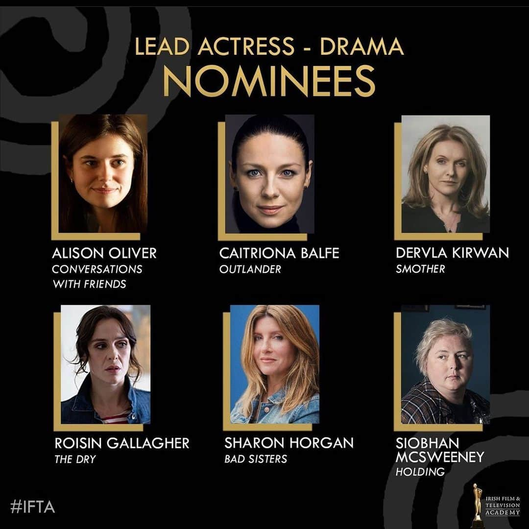 カトリナ･バルフのインスタグラム：「Well this is a lovely surprise! I am so thrilled to be nominated for an IFTA alongside these amazingly talented women! Go raibh maith agat @iftaacademy ☘️☘️💚💚☘️☘️ @outlander_starz @sptv」