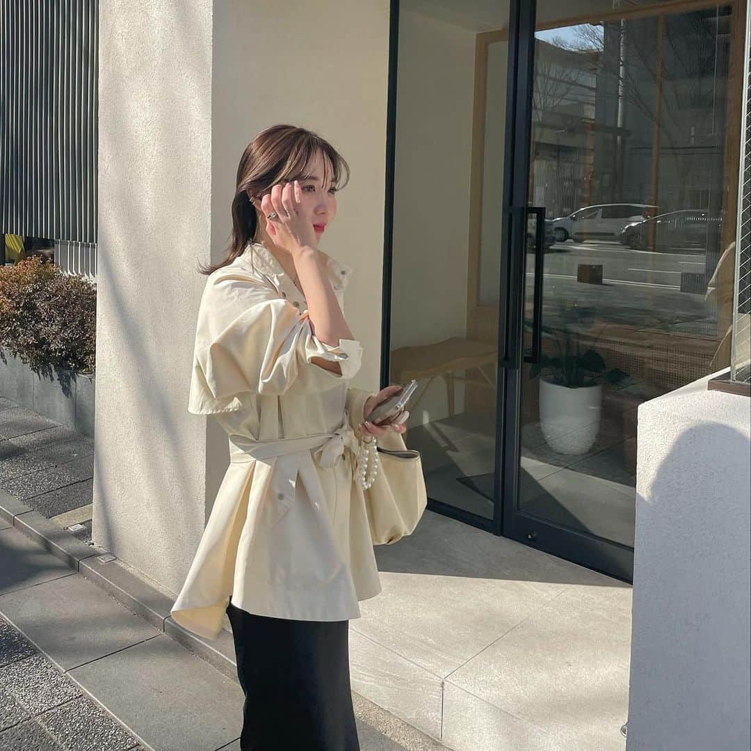 saanaaeのインスタグラム：「today !🫰🏻 ぽかぽかだったね〜  blousonめちゃくちゃ人気です ほんとに軽くて着やすくてかわゆい！ ありがとうございます😮‍💨♡ ご予約は明日まで✍🏻 @nuebyas__   #NUEbyas」
