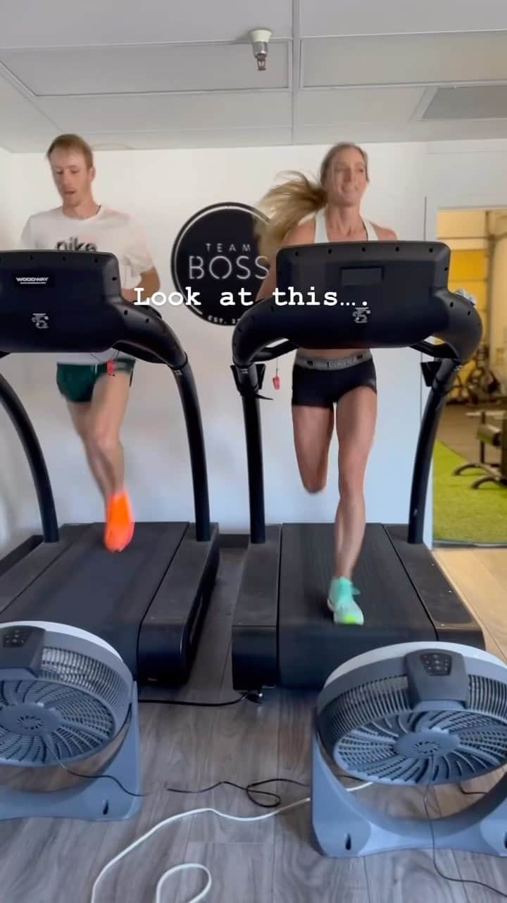 エマ・コバーンのインスタグラム：「Treadmill workouts with dancing entertainment from @joebosshard. Pretty perfect 😂 Also perfect: When Taylor Swift’s All Too Well (10 minute Version) came on in the middle of our workouts and @sfaubs had to try and be as pumped about it as me 😜  #perfect #treadmill #workout #alltoowell」
