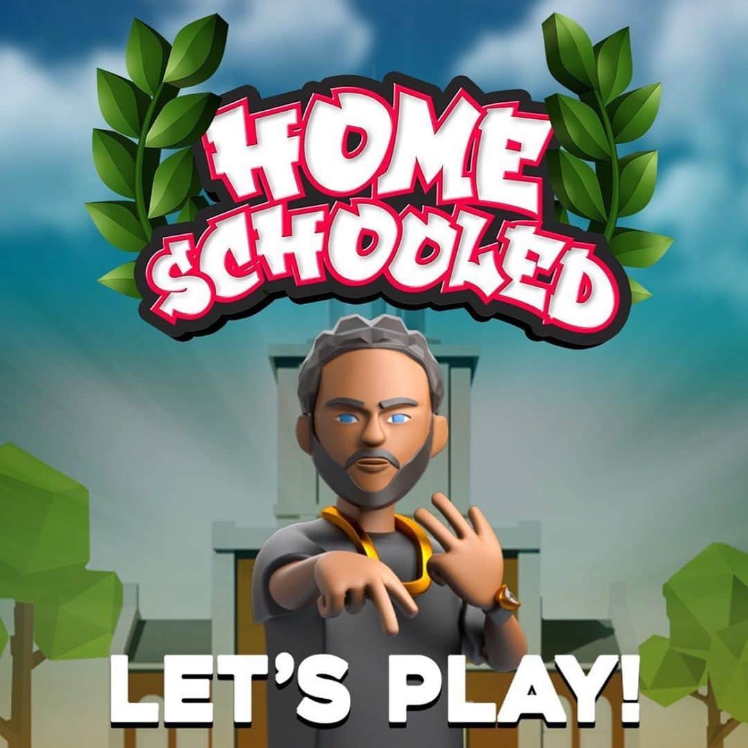 ジェシー・ウィリアムズのインスタグラム：「Battle me ⚒️ Today‼️  Hit the @appstore quick, download @wehomeschooled for free and let’s get it!   Get a Hall Pass ™️ and play unlimited! Get wins and climb up the leaderboard! Submit your own questions and be featured on the Teacher’s Pet charts! website link in @wehomeschooled bio!」
