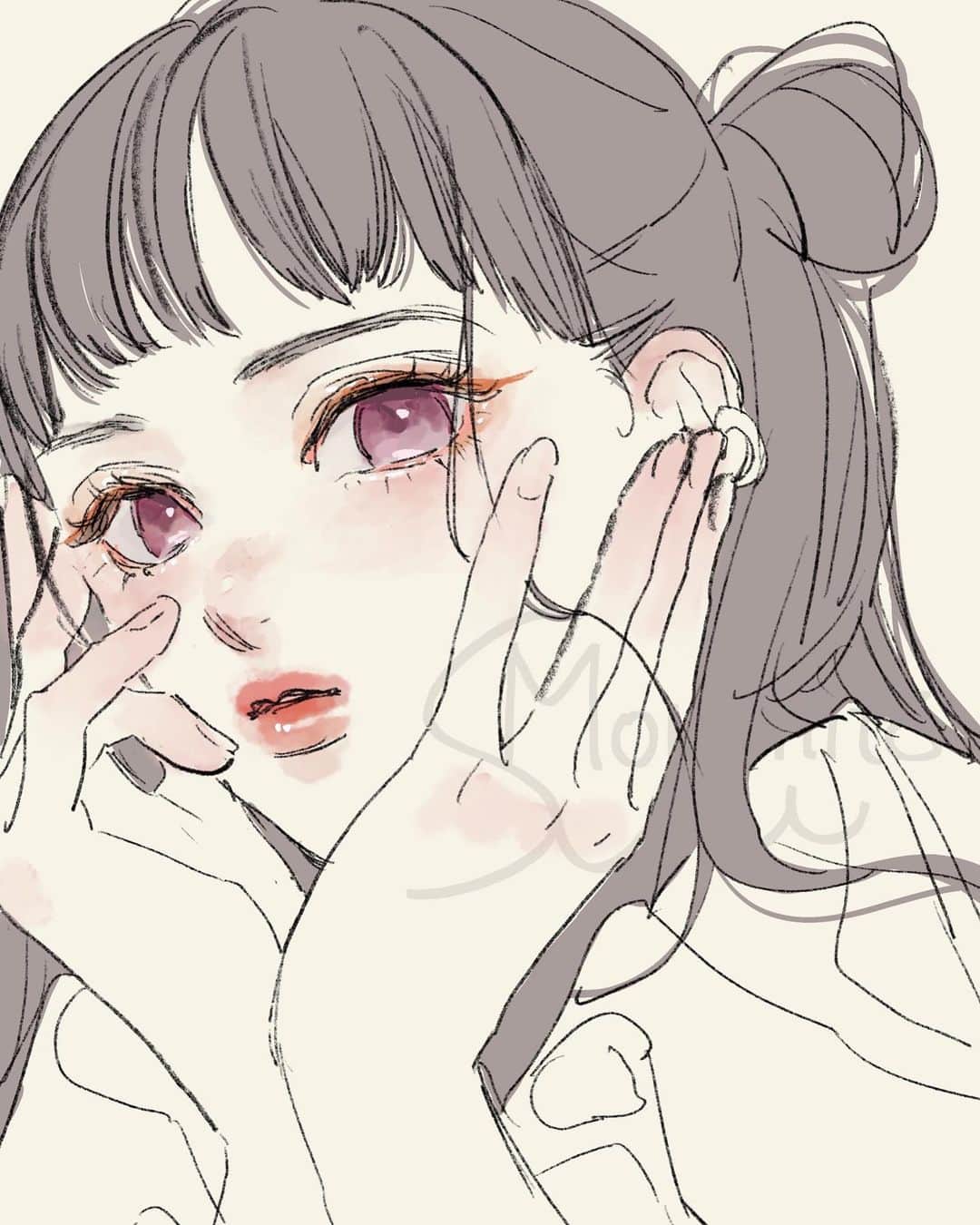 森下suuのインスタグラム：「#落書き  #ゆびさきと恋々 #エマ」