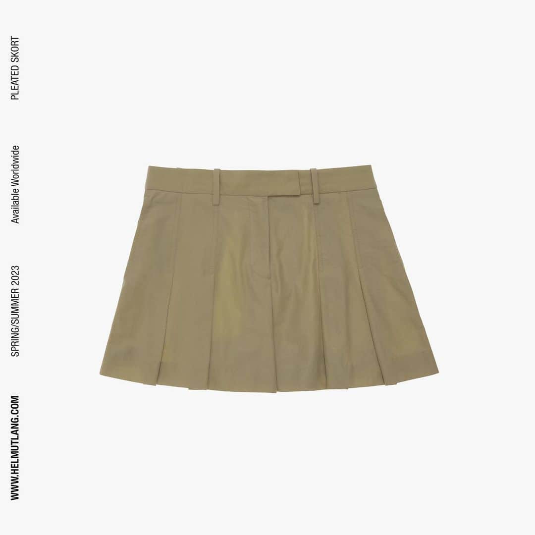 ヘルムート ラングのインスタグラム：「The Pleated Skort Available now at WWW.HELMUTLANG.COM」