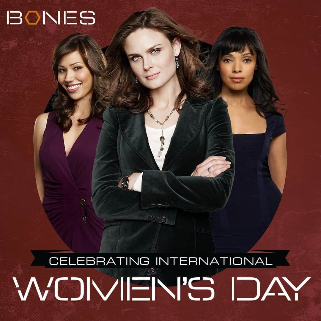 Bonesのインスタグラム：「In the wise words of Dr. Brennan: "No matter what the anthropological reasons, we fight to make the world a better place." Celebrate #InternationalWomensDay by streaming #Bones on @hulu Link in bio.」