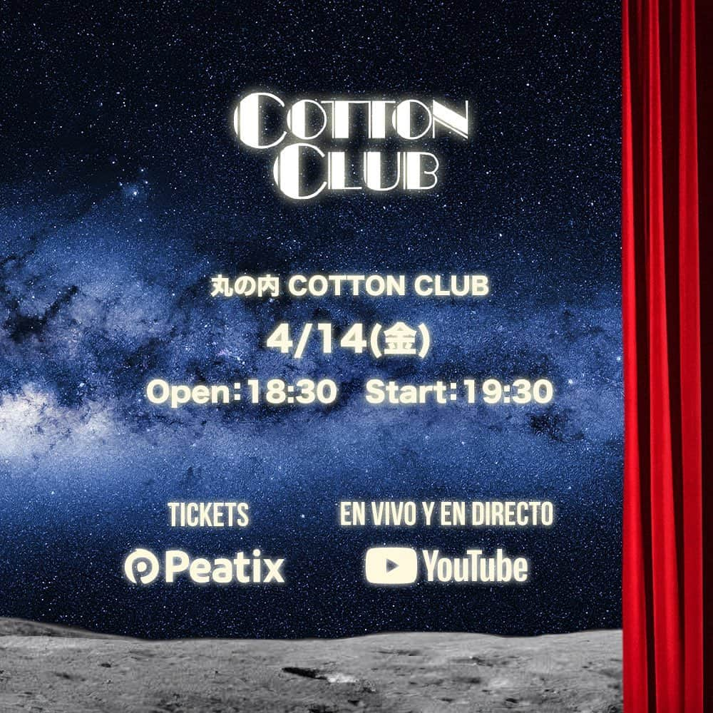 エリック･フクサキのインスタグラム：「Concierto 10 Aniversario “GRACIAS FAMILIA”  Lugar de evento：COTTON CLUB（Tokyo - Marunouchi）  Fecha: Viernes 14 de Abril - 19:30 (Hora Japón)  🎫 TICKET DE TRANSMISIÓN: US$22(aprox.)  ADQUIÉRELO POR “PEATIX” (LINK EN BIO):  https://ericfukusaki10thanniversary.peatix.com   Nuestro equipo @ericfukusaki_staff contestará a tus preguntas con respecto al Concierto en los comentarios 👨‍🚀  10周年記念コンサート「Gracias Familia」  会場：COTTON CLUB（東京 丸の内) @cottonclubjapan   4月14日（金）   OPEN：18:30  START：19:30  🎫 会場チケット　　　 　¥ 8,000（税込）  🎫 ライブ配信チケット 　¥ 3,000（税込）  東京都千代田区丸の内2-7-3　東京ビルTOKIA 2F  予約受付 → PEATIX  https://ericfukusaki10thanniversary.peatix.com のみ  2月24日22:00から3月31日23:55まで  @ericfukusaki @di.cosmo.ib @ericfukusaki_staff #10周年 #10anniversary #graciasfamilia #コンサート #concierto #concert #live #vamosfamilia  En los comentarios reemplaza la bandera blanca por la bandera de tu país 「🏳🌈🇯🇵」para crear más lazos entre Latinoamérica y Japón 🙋‍♂️  ——————————————————————————  コメント欄で「🇯🇵🌈🌎」を書いて 架け橋をかけてみましょう🙋‍♂️  ——————————————————————————  Vamos a Jugar:  🎩 → Encuéntrame y re-postéalo en tus Stories. 🙋‍♂️ Te regalaré un ❤️  🎩 → 探しましょう！ もし見つけたら、ストリーにシェアして下さい。 ❤️を贈ります🙋‍♂️  Good Luck 🍀」