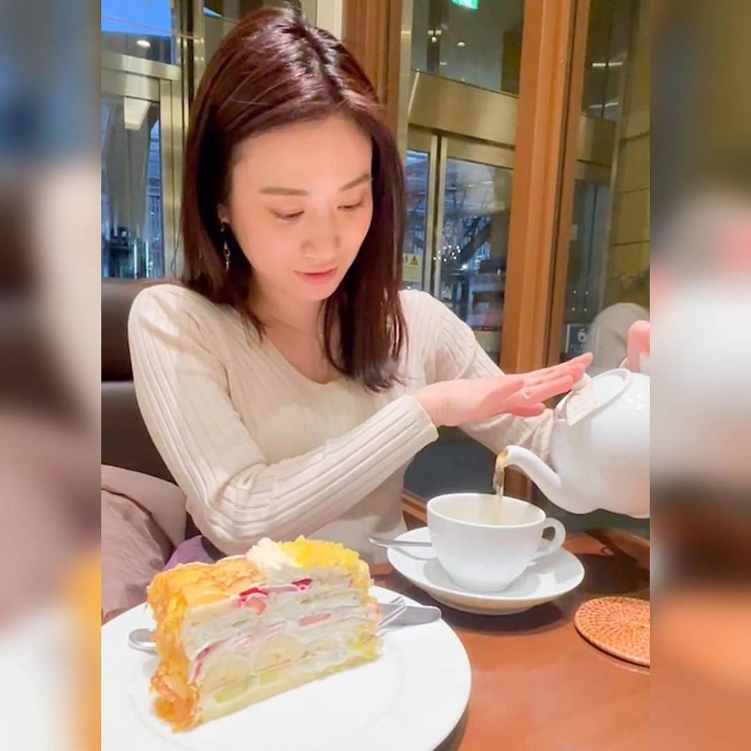 鈴木芳奈のインスタグラム：「🍰☕️🥰」