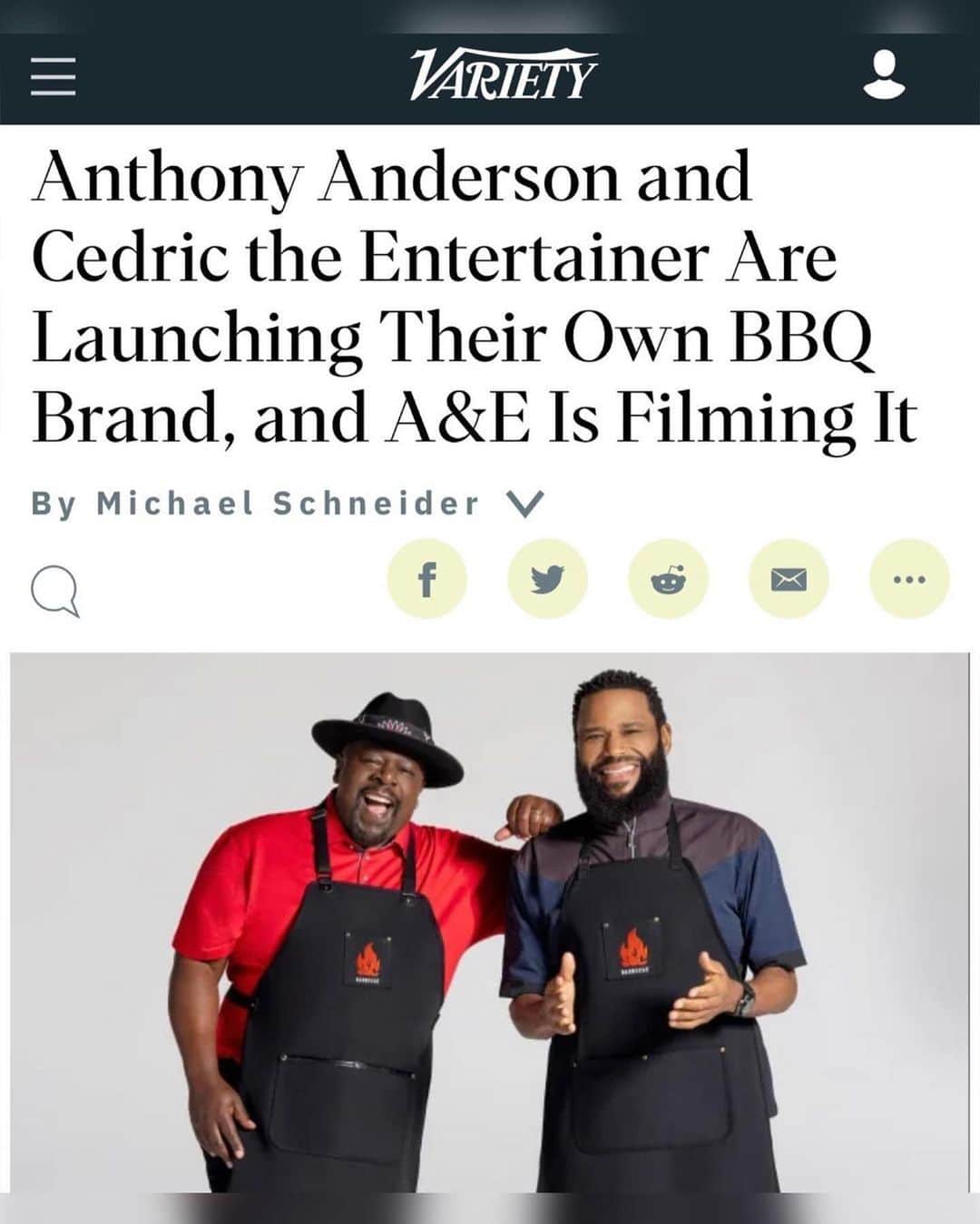 アンソニー・アンダーソンのインスタグラム：「No better feeling than making moves with your friend and brother! Big thangs ahead @cedtheentertainer Let’s Go! #justakidfromcompton #huskyandhandsome #acbarbque #acbbq」