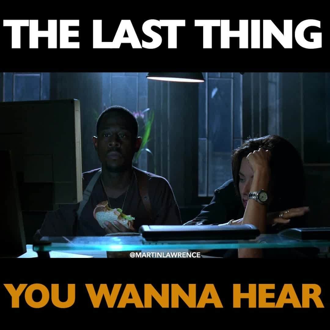 マーティン・ローレンスのインスタグラム：「Last thing I wanna hear! 🤣🥪 #badboys #tbt」