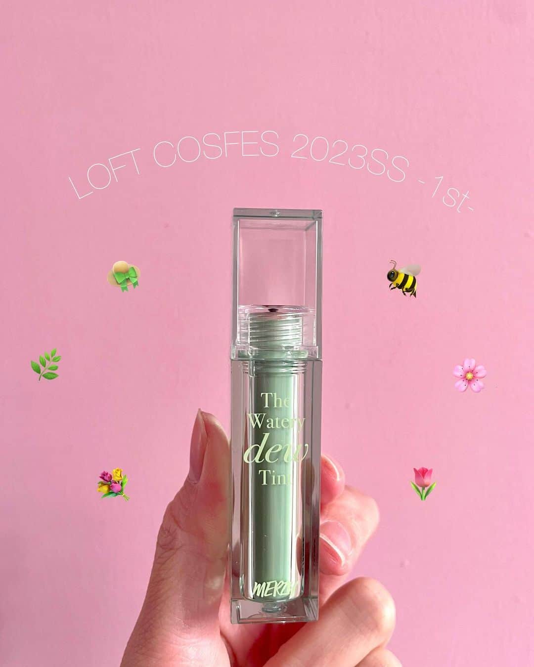 瀬名ひなののインスタグラム：「𝕙𝕖𝕝𝕝𝕠 𝕤𝕡𝕣𝕚𝕟𝕘 🐝🌷  ロフトコスフェスで見つけた 新作コスメたちを使ってメイクしてみました👀  ( ☆マークがついてるのは特におすすめなので ロフト行ったらチェックしてみてください💁‍♀️)  ベース ① MAD PEACH MOISTURE TONE-UP ESSENCE ほんのりピンクで柔らかくトーンアップしつつ、汗や水を弾いてくれる🤍SPF30 PA++で日焼け止め効果も!  ② ONLY MINERALS  　MINERAL ESSENCE BB cream Light Ochre 合成着色料不使用の安心BBクリーム！こちらもSPF25 PA++で日焼け止め効果アリ  ③ CLIO KILL COVER  　the new founwear cusion 04 GINGER 韓国オリーブヤングアワードのベースメイク部門で3年連続1位のシリーズ最新作! 塗ってます感がなくなって薄づきに  ④☆3U SMOOTH OIL BLOCK CREAM サラサラ感がすごい！夏にぴったり。おすすめのタイミングはファンデを塗った後に気になる部分(マスクにつきそうなところ、テカリそうなところ)にパール一粒くらい塗る  ⑤ CLIO PRO EYE PALETTE 　11 WALKING ON THE COZY ALLEY ヌードブラウン系がメインのパレット。使いやすいグリッターも入ってて捨て色なし、どの組み合わせでも合うから毎日使える  ⑥☆MERZY  　THE WATERY DEW TINT WD15. Liberty Brick 発色いい！パッケージ可愛い！塗り心地抜群！で今回のお気に入りティント。ティントってマットなイメージがあるけど、こちらは水晶のような光沢感アリ  ⑦ D-UP SILKY LIQUID EYELINER mustard brown ブラウン系アイシャドウにぴったりのアイライナー! 描きやすい◎  ⑧ TINKER WINK 涙袋アイカラー OR01プリズムコーラル 涙袋にささっと入れる! うるおい成分配合だから嬉しい◎ チップ先をねかせて使うと涙袋にちょうどいい  ⑨ DOLLY WINK MY BEST MASCARA RED brown  大好きなロングタイプでお湯＋洗顔落ち! レッドブラウンの色味も年中使えそう  ⑩ DAISY DOLL GLITTER EYE COLOR GD-01 すっと塗るだけでラメ感出る!  涙袋、頬上、まつ毛などにも使えて◎  どれも可愛すぎたし、汎用性高い! 春コスメが一番好き💗💗 みんなのおすすめも教えてください  ---------------------------------------------- #リップ #ティント #グロス #MERZY #ロフト展示会 #ロフトのコスフェス #PR #コスメレポ #コスメマニア #MADPEACH #ベース #ファンデ #BBクリーム #ONLYMINERALS #CLIO #killcover #3U #DOLLYWINK #DAISYDOLL #アイライナー #涙袋 #ラメ #アイメイク ----------------------------------------------」