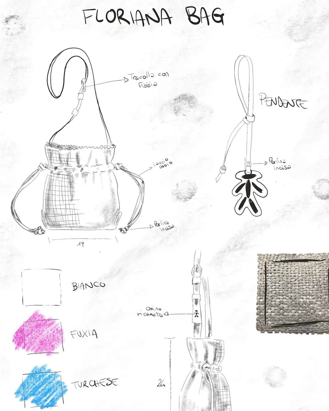エンリーベグリンのインスタグラム：「Delve into the meticulous development behind the new Floriana bag from the Spring/Summer 2023 collection with a precious decorative coulisse effect, and leather laces on the sides.   #HenryBeguelin #SS23 #ThisIsHenryBeguelin」