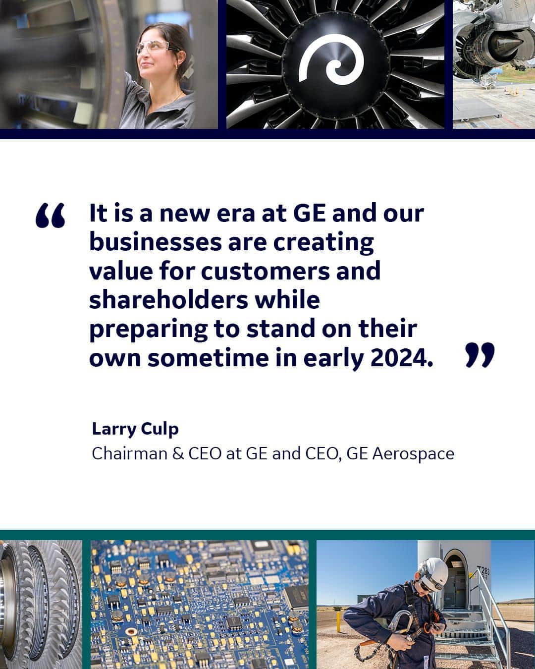 GeneralElectricのインスタグラム：「Today marks GE's 2023 Investor Conference, where we outline our near- and long-term business priorities. As we prepare @geaviation and @ge.vernova to stand on their own, they are ready to define the #FutureOfFlight and to electrify and decarbonize the world through the #EnergyTransition.  Learn more at the 🔗 in our bio.」