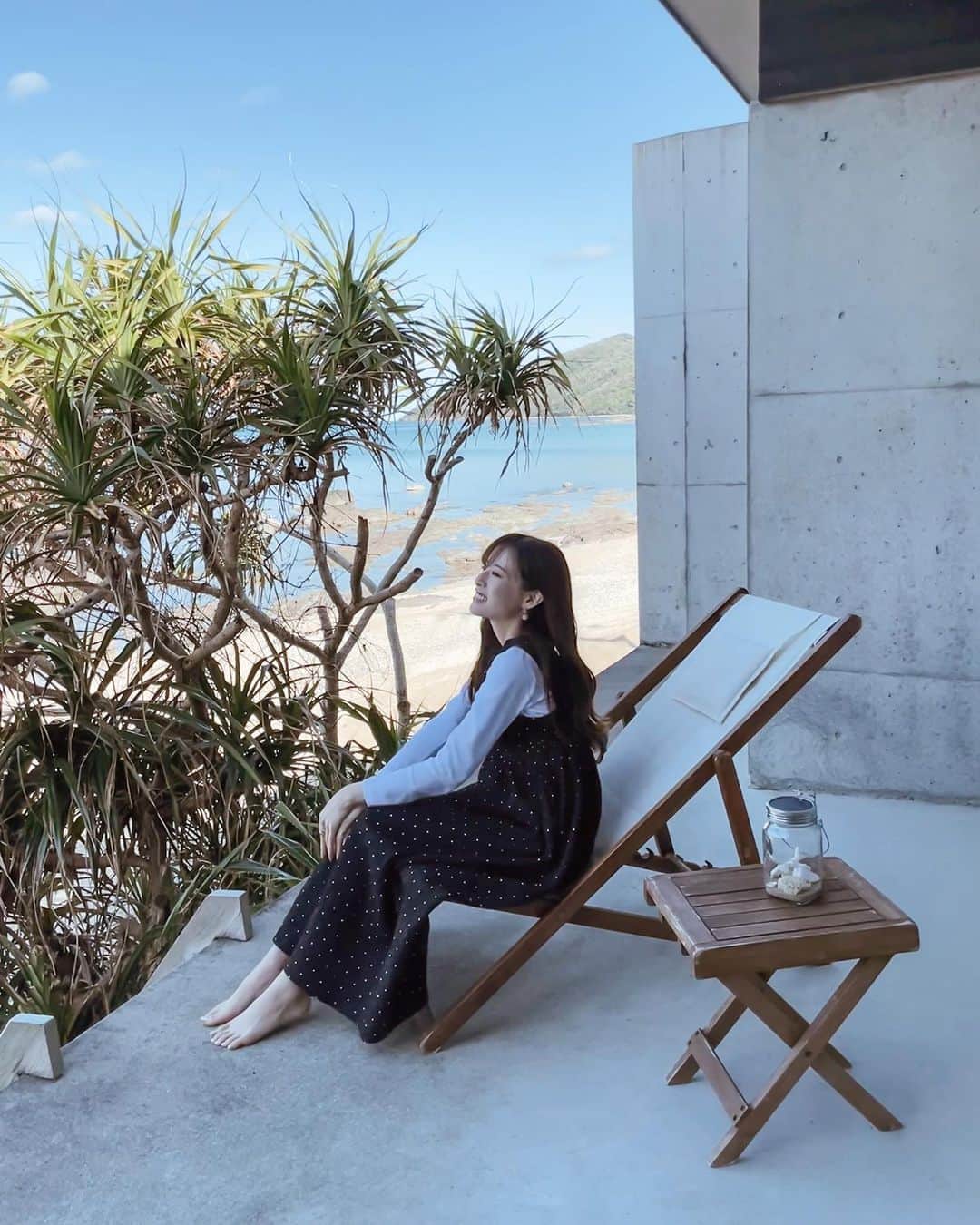 吉岡結紀のインスタグラム：「.   ホテルが最高すぎた、、🗝️🤎 　 #奄美大島 #奄美大島旅行 #伝泊 #yukitrip_jp」