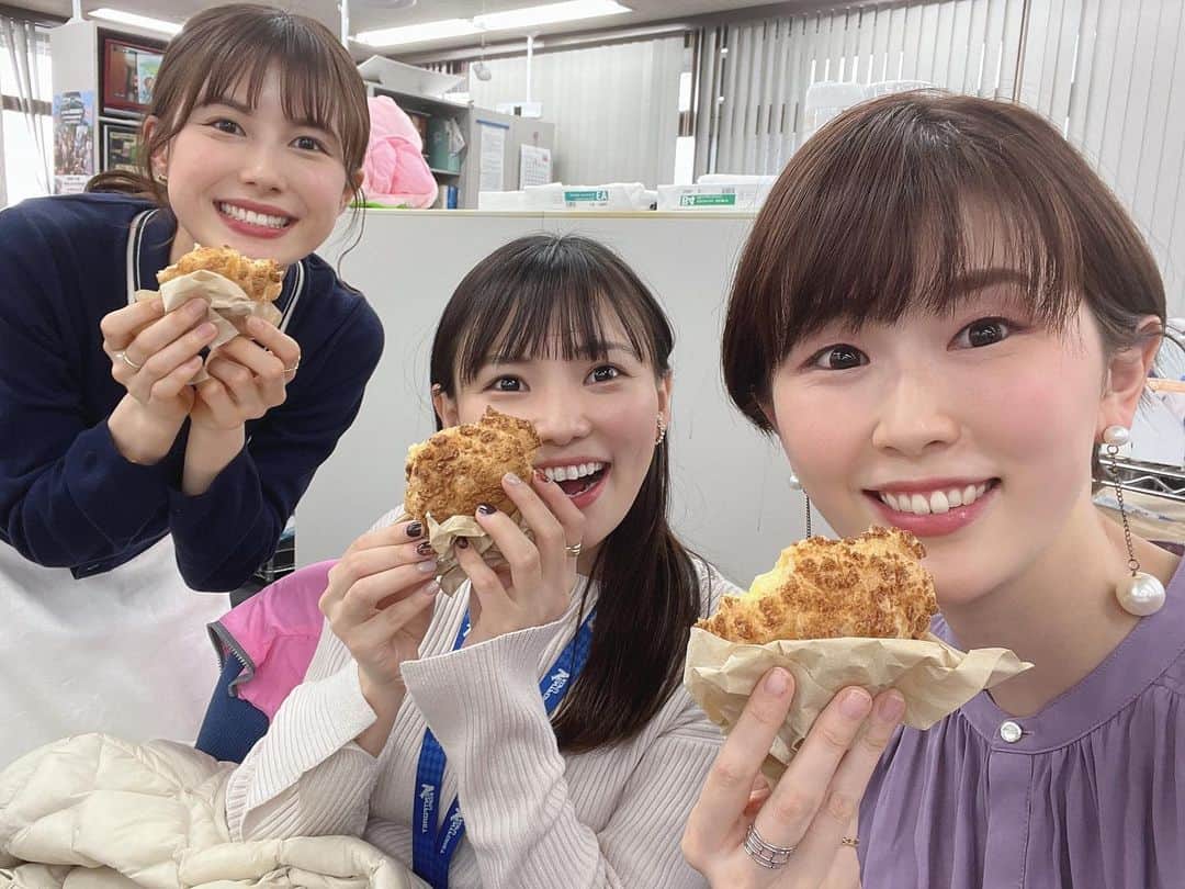 小松千絵のインスタグラム：「本日のおやつタイム🍩  #山梨県 #山梨 #yamanashi #甲府 #アナウンサー #ラジオパーソナリティ #ラジオパーソナリティー #ラジオ #radio #radiko #山梨放送 #ybsラジオ #小松千絵 #森田絵美 #田中千尋  #ラジオ好きな人と繋がりたい」
