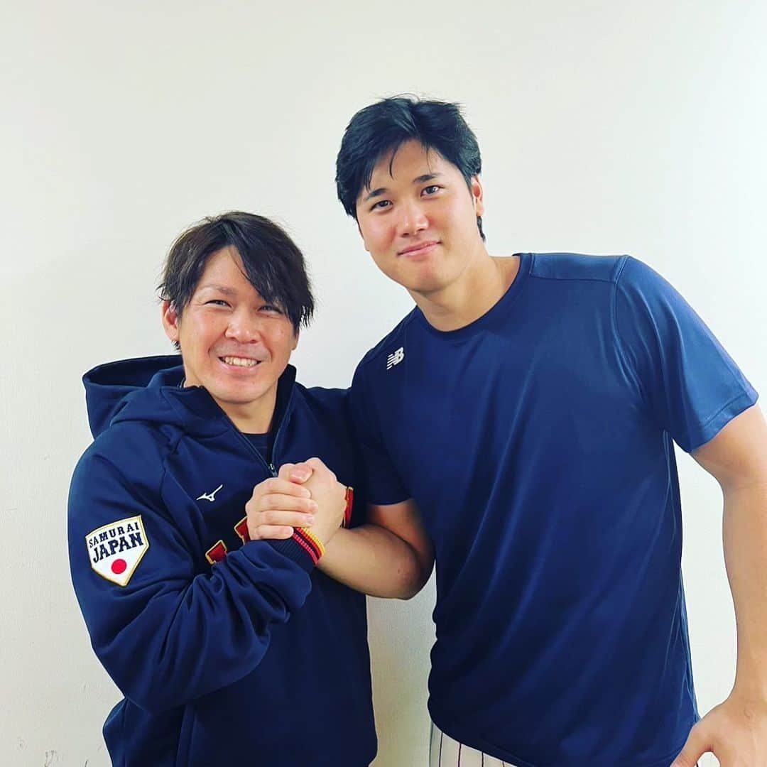 大谷翔平のインスタグラム：「甲斐さんありがとうございました！  皆さんまた明日！！」