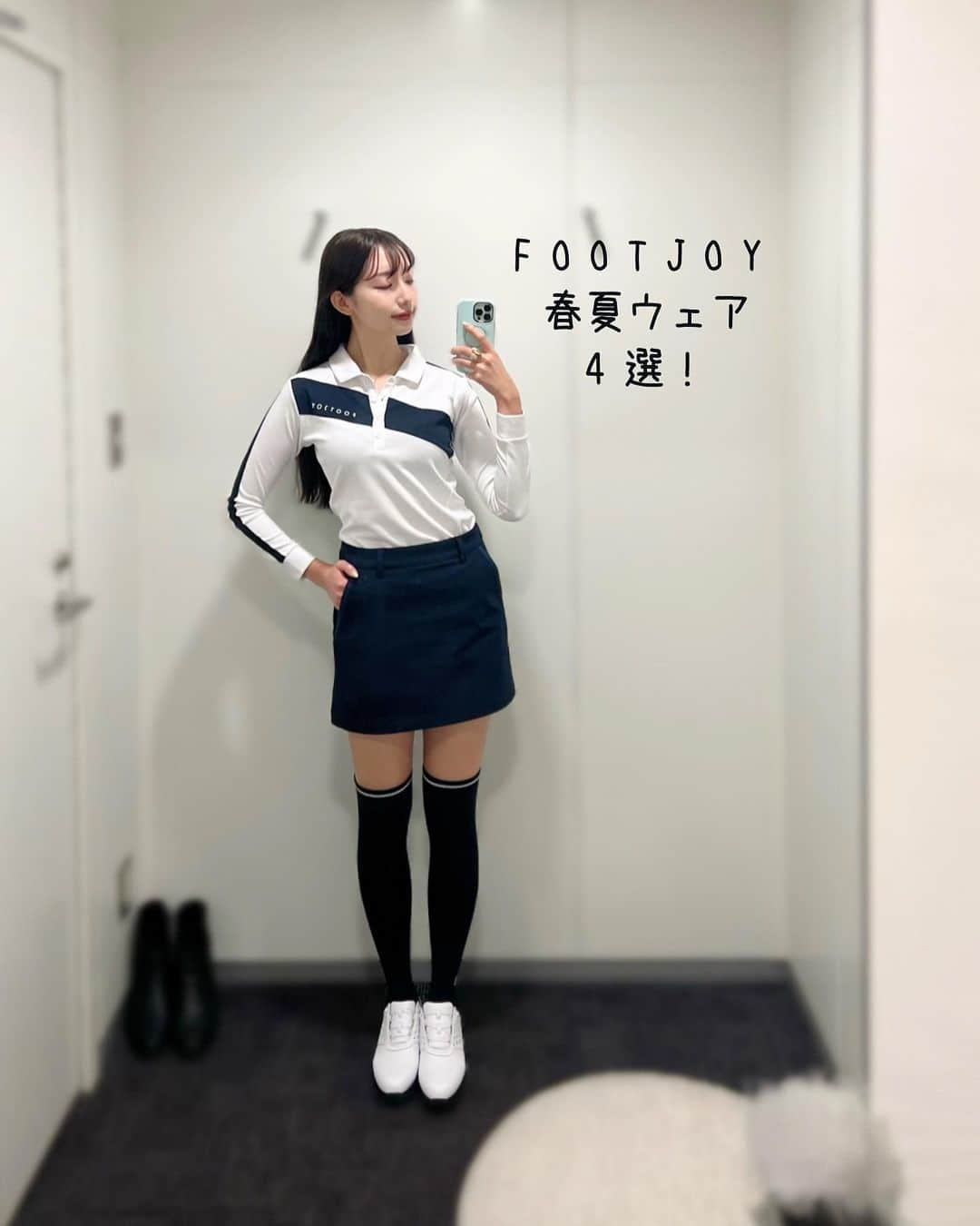 中島亜莉沙のインスタグラム：「ゴルフウェアの春夏コーデ4選！ @footjoy.japan   どれも機能性が高くて着やすそうだった！  どのコーデが1番好き？🙋🏼‍♀️🌼  ちなみに2コーデ目の ピンク×ネイビーをオーダーした☺️  #過去ピック #髪が伸びた訳ではありません  #golf #golfwear #footjoy #ゴルフ #ゴルフウェア #春コーデ #春夏コーデ #フットジョイ#ゴルフウェアコーデ #ゴルフ女子 #골프　#골프여자　#尔夫球 #高尔夫」