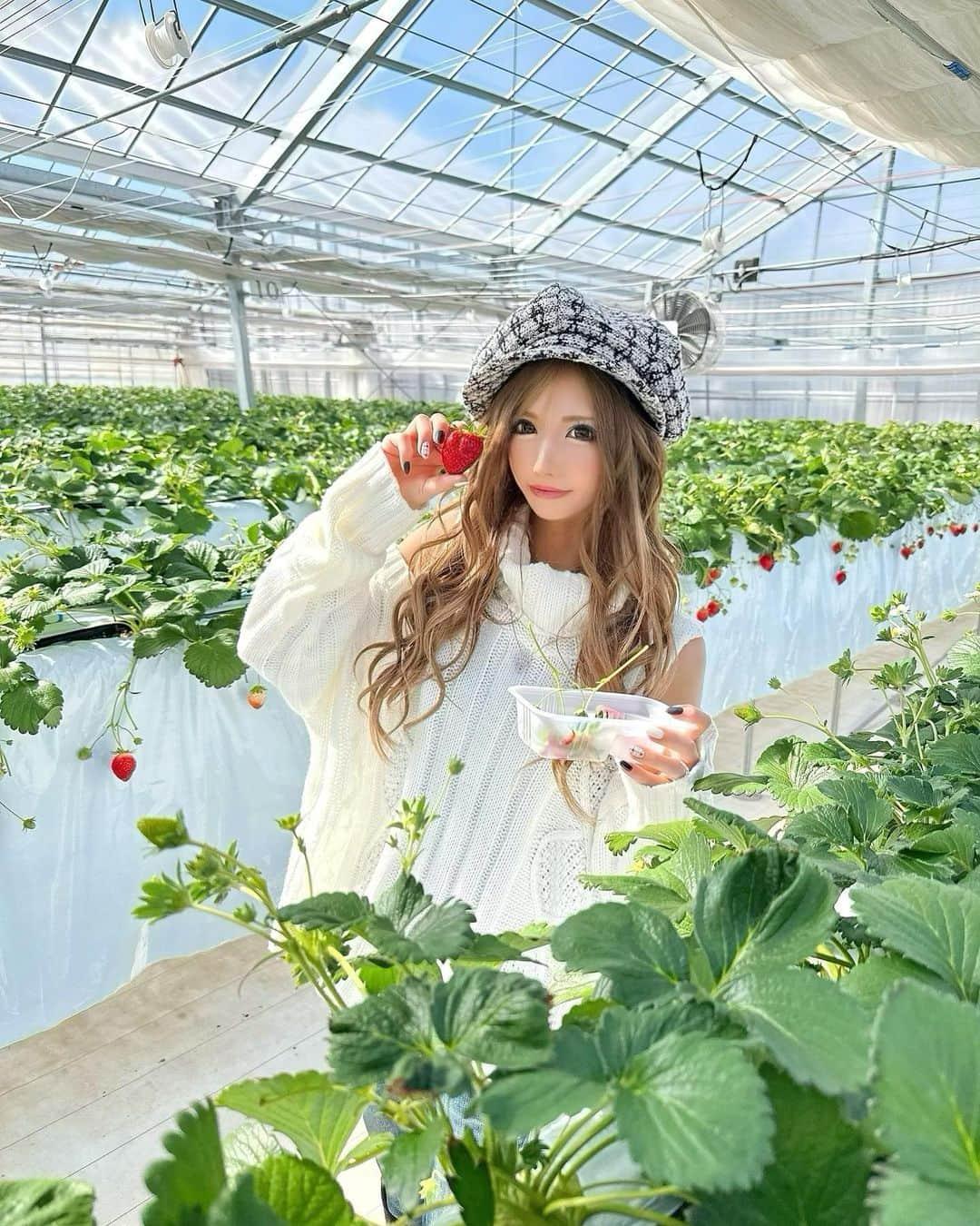 星河るいさんのインスタグラム写真 - (星河るいInstagram)「. . 久々のいちご狩り🍓˖*  めっっっちゃ甘くてビックリした！ 練乳いらず！  ハウス内は広々してて ベビーカーでも余裕で入れたし いっぱい食べて超満足〜🍓❤︎ . . #いちご狩り#めっちゃ食うた」3月10日 18時59分 - ru0928