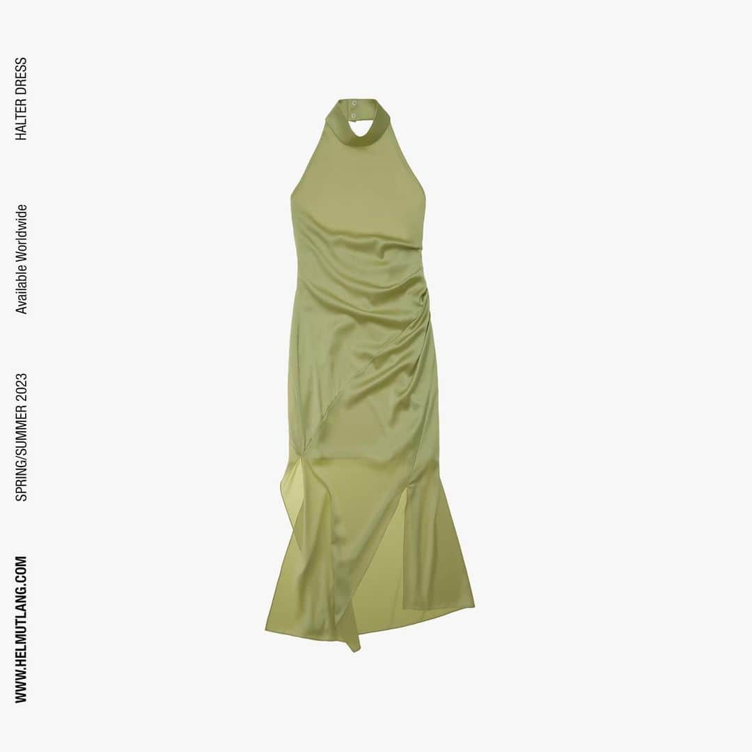 ヘルムート ラングのインスタグラム：「The Halter Dress Available now at WWW.HELMUTLANG.COM」