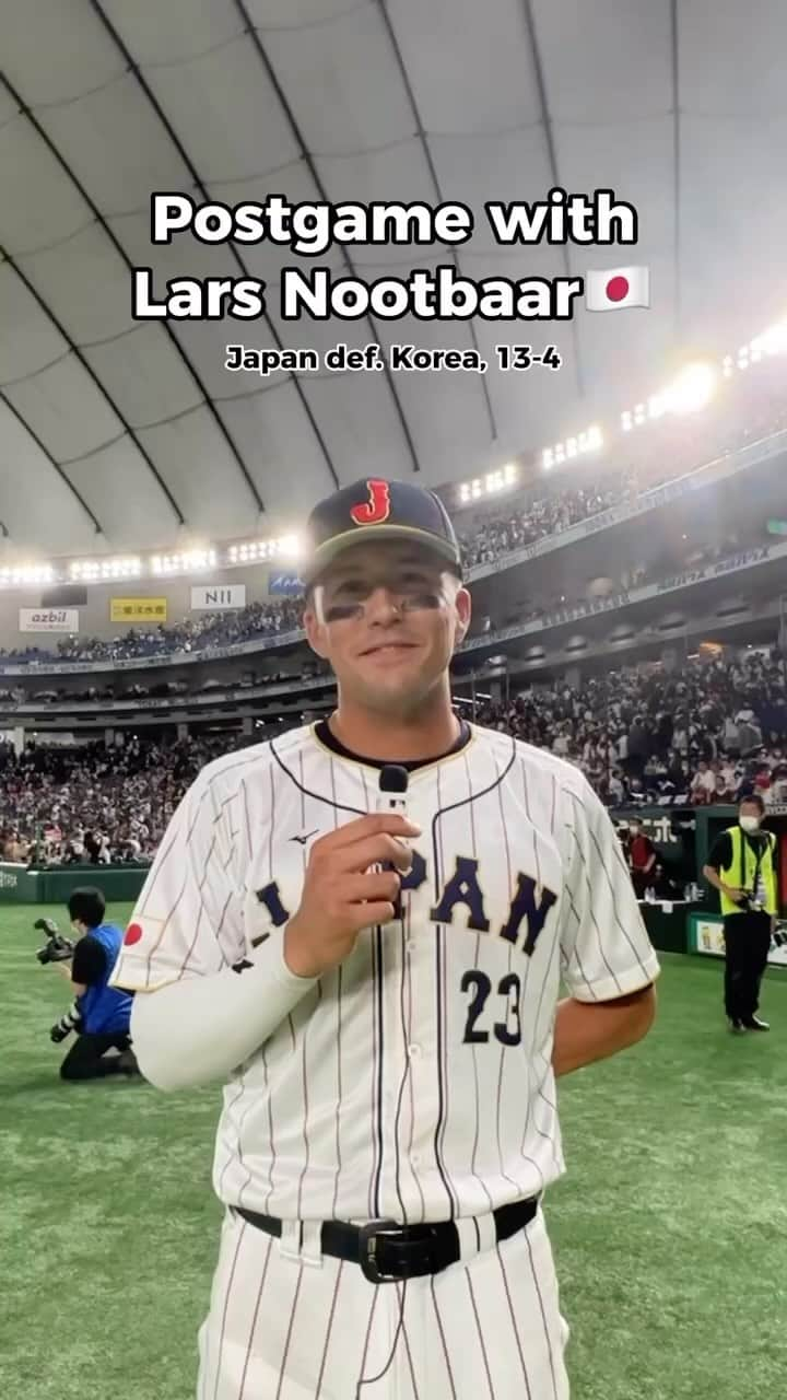 ラーズ・ヌートバーのインスタグラム：「@Lars_nootbaar11 feels at home playing for Team Japan! 🇯🇵」