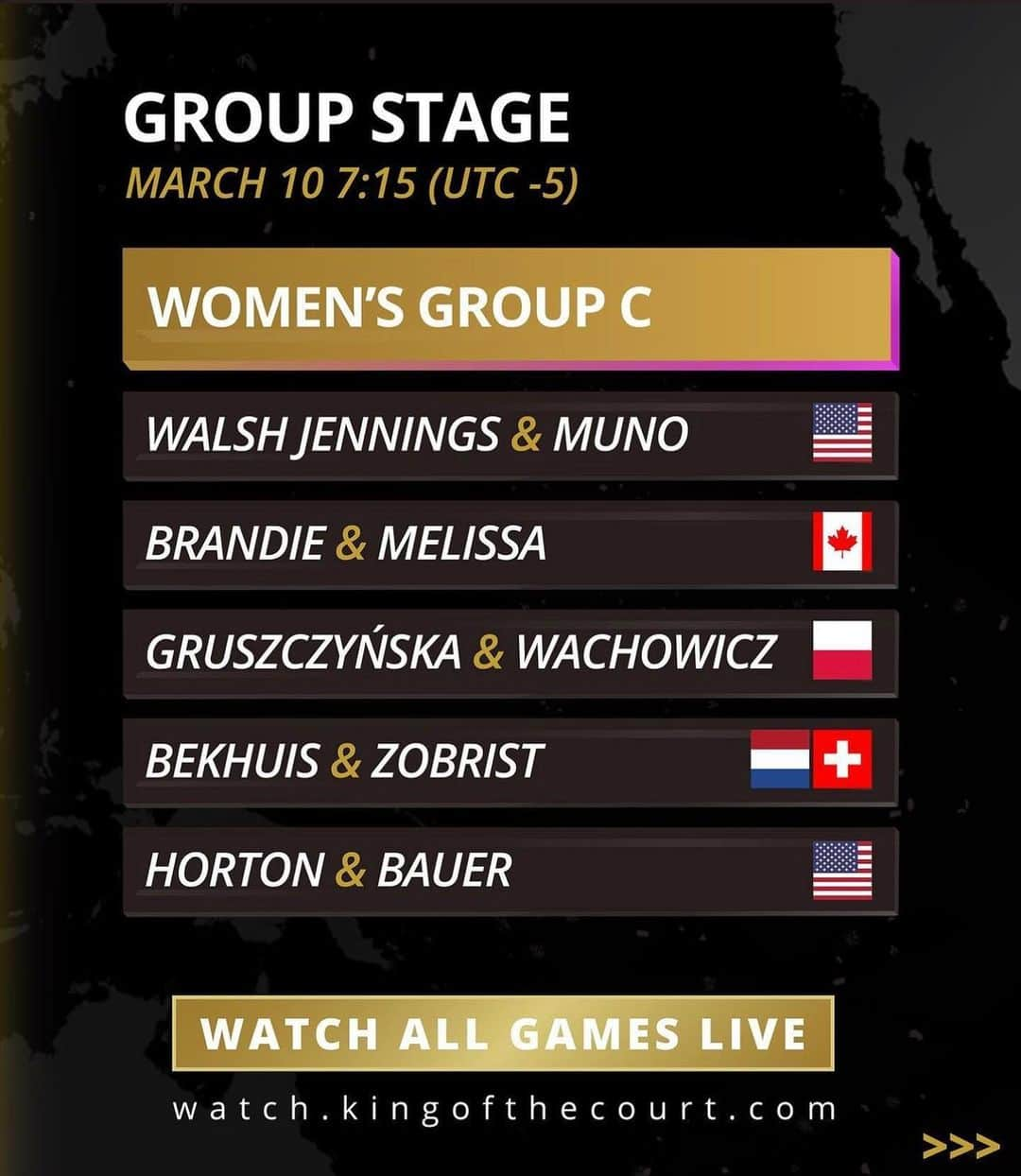 ケリー・ウォルシュ・ジェニングスのインスタグラム：「Today’s the day ✨ Tonight’s the night   @zanamuno & I begin our journey with the King Of The Court event here in Miami. @kingofthecourtbeach is a wild format and will be great fun to play & watch.   You can watch at:  Watch.kingofthecourt.com   If you’re in Miami, come on out. It’ll be great fun!」