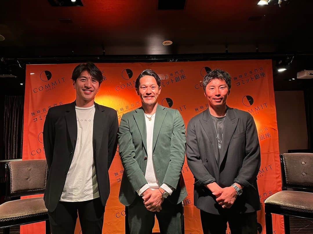 のインスタグラム：「昨日は坂口智隆さんと田中大貴さんとWBCイベント&トークショーを行いました。 沢山の方にお越し頂き感謝でいっぱいです🙇‍♂️本当にありがとうございました。 場所も最高でした‼️ディスグーニーズ銀座さんありがとうございました😊 @disgoonies   次は交流戦⚾️イベント企画しております💪😆館山さん来てくださいね🙏  #wbc  #プロ野球 #侍ジャパン  #坂口智隆  #田中大貴 #上田剛史」