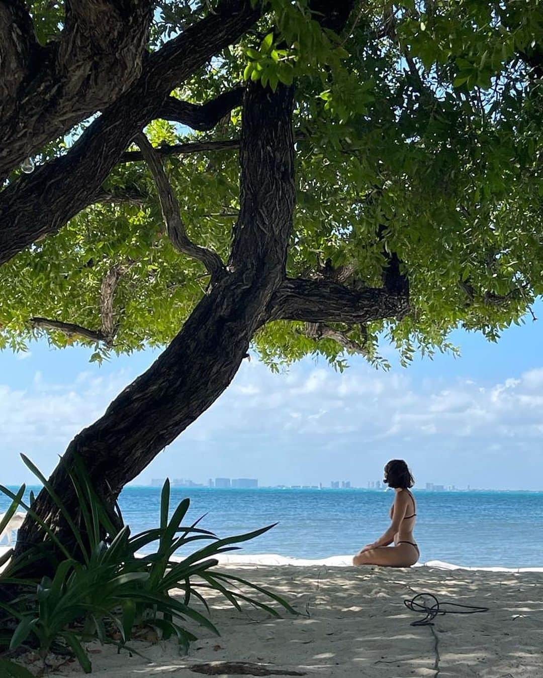 ナタリア・コルドバ・バックリーのインスタグラム：「Es que si lo hubieras visto a través de mis ojos de niña…  Dice el primero enunciado que escribí cuando hoy me senté a ver el paraiso que me crío.   Si te hubiera quemado la piel la sal, el sol y la mar diariamente como hoy me quema el alma está impunidad y corrupción que rige a Quintana Roo…dice la segunda…  Pero suena el mendigó celular y es que esta democratizada interconexión ha hecho de nuestros silencios un privilegio y no un merecido y perezoso pasatiempos.   …me paro de la arena en la que seguro jugué de niña…me despido del agua…pero me levanto…con mi perspectiva…correcta o no pero pues no hay otra…aunque se buscan tercamente…y encamino…a encontrarme con gentes que me ayuden a acabar esta carta…pues esta rabia que hoy siento es señal del amor que te tengo.  P.S. se puede ser profunda en bikini.」
