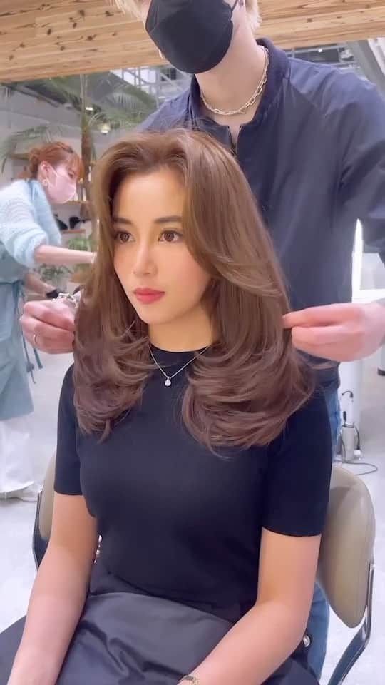のインスタグラム：「@taiga_kirihigashi  ありがとうございます💇‍♀️🌸 カラーもカットも トリートメントも大満足🙏🏾 ここにいけば 間違いないです‼️‼️」