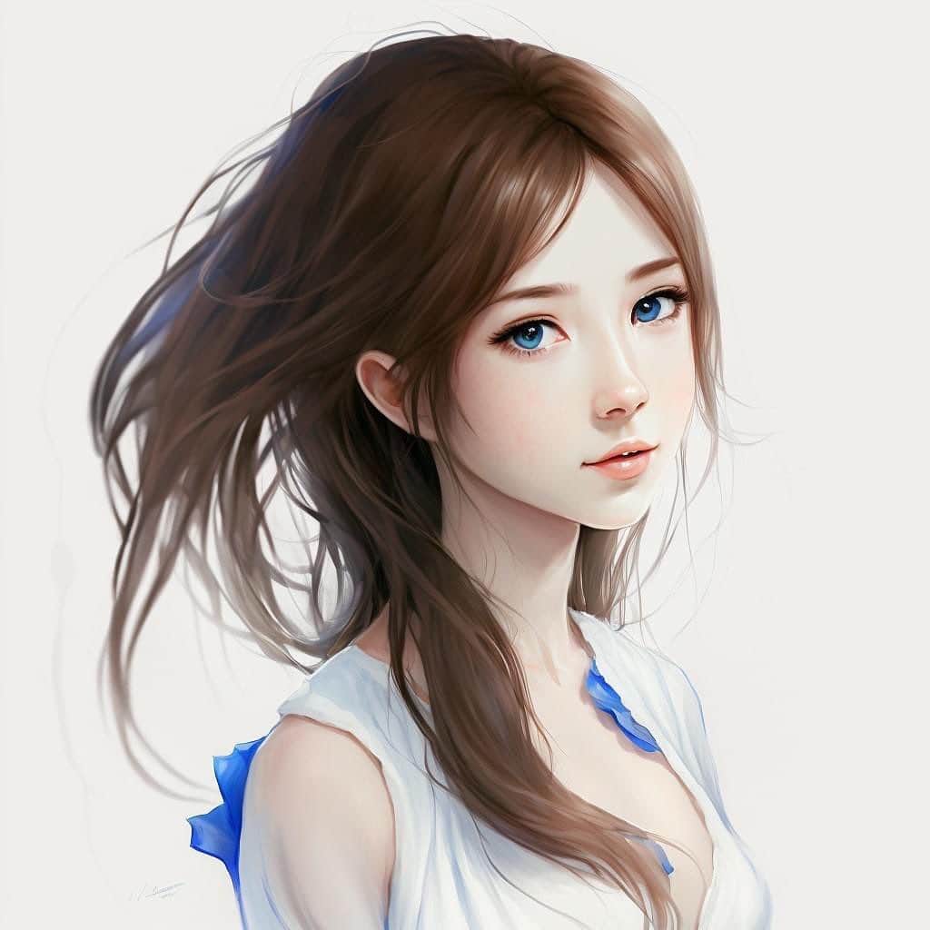 シト山口のインスタグラム：「AIイラスト描いてみた！  まだAIが日本語苦手で英文で指示しなきゃいけないので四苦八苦、japaneseで入れると着物の江戸時代の人になっちゃう😅ヘアが変なものこの名残り💦 服を青にしたら瞳もブルーになってしまったよ😂  しかし、ものの7分位で出来てしまう。 出来れば自分で描きたいがコスパが違う😭 もう時代は先に行ってる。 リアル系が凄いクオリティになっているのでグラビアも大半がAIになるのに１年かからないかも？😱💦」