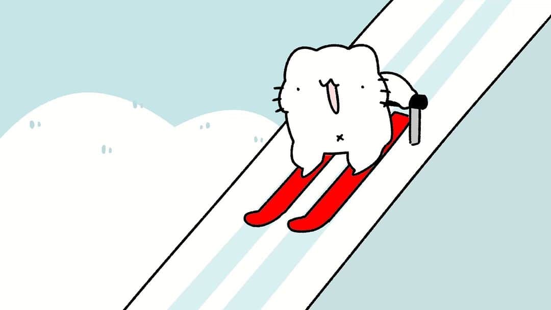 からめるのインスタグラム：「スキージャンプ #からめる #illustration #anime」